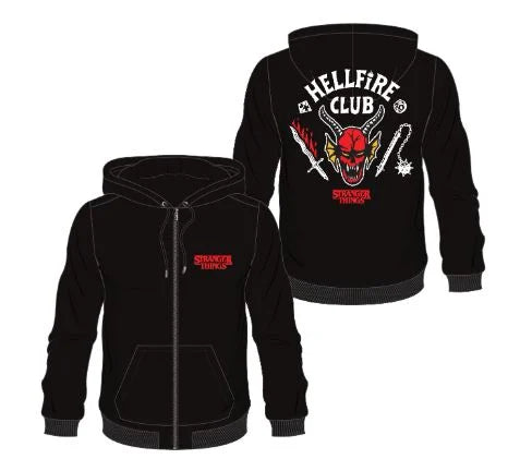 STRANGER THINGS - Hellfire Club - Herren-Hoodie mit Reißverschluss (M)