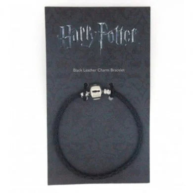 HARRY POTTER – Charm-Armband aus schwarzem Leder – 21 cm