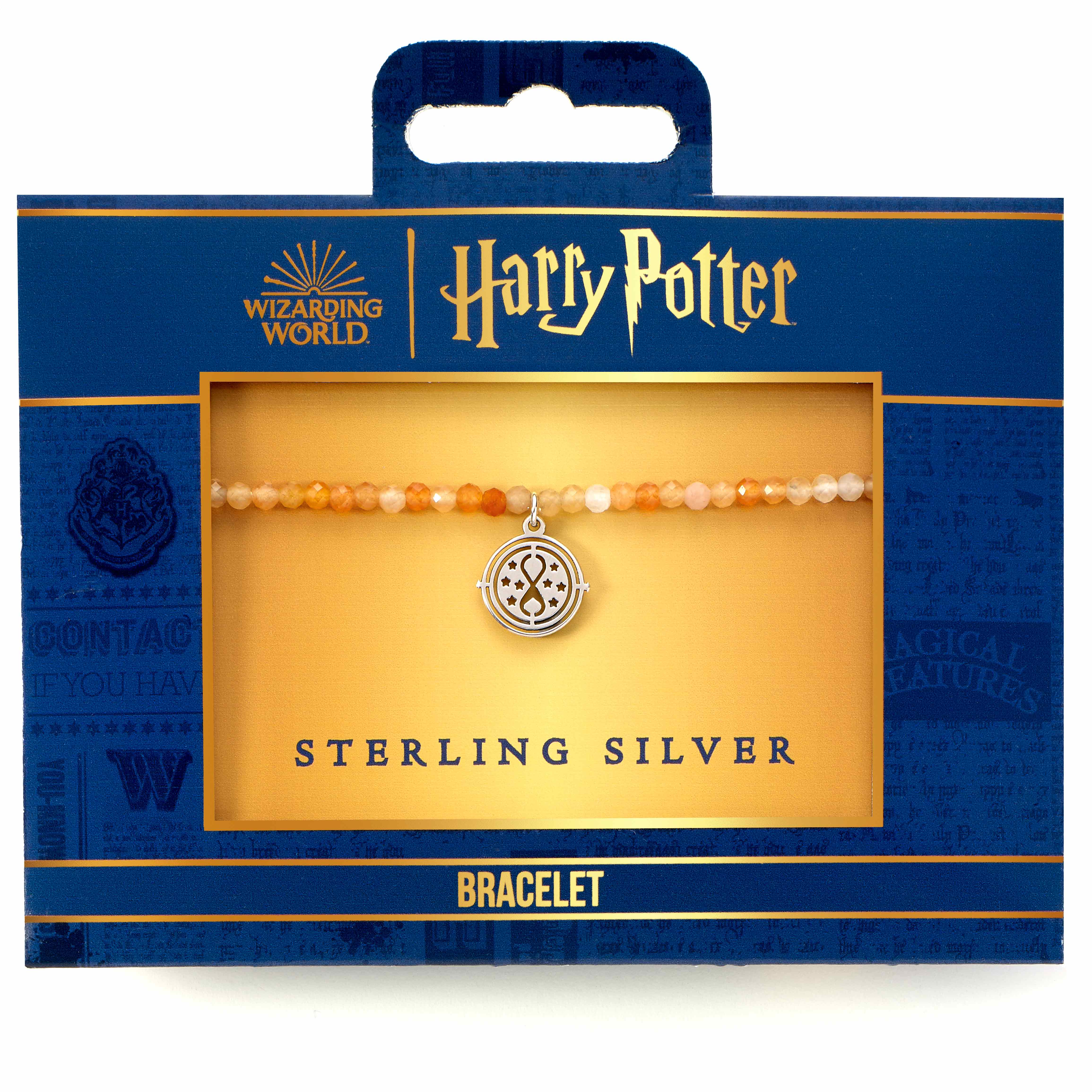 HARRY POTTER – Zeitumkehrer – Charm- und Perlenarmband aus Sterlingsilber
