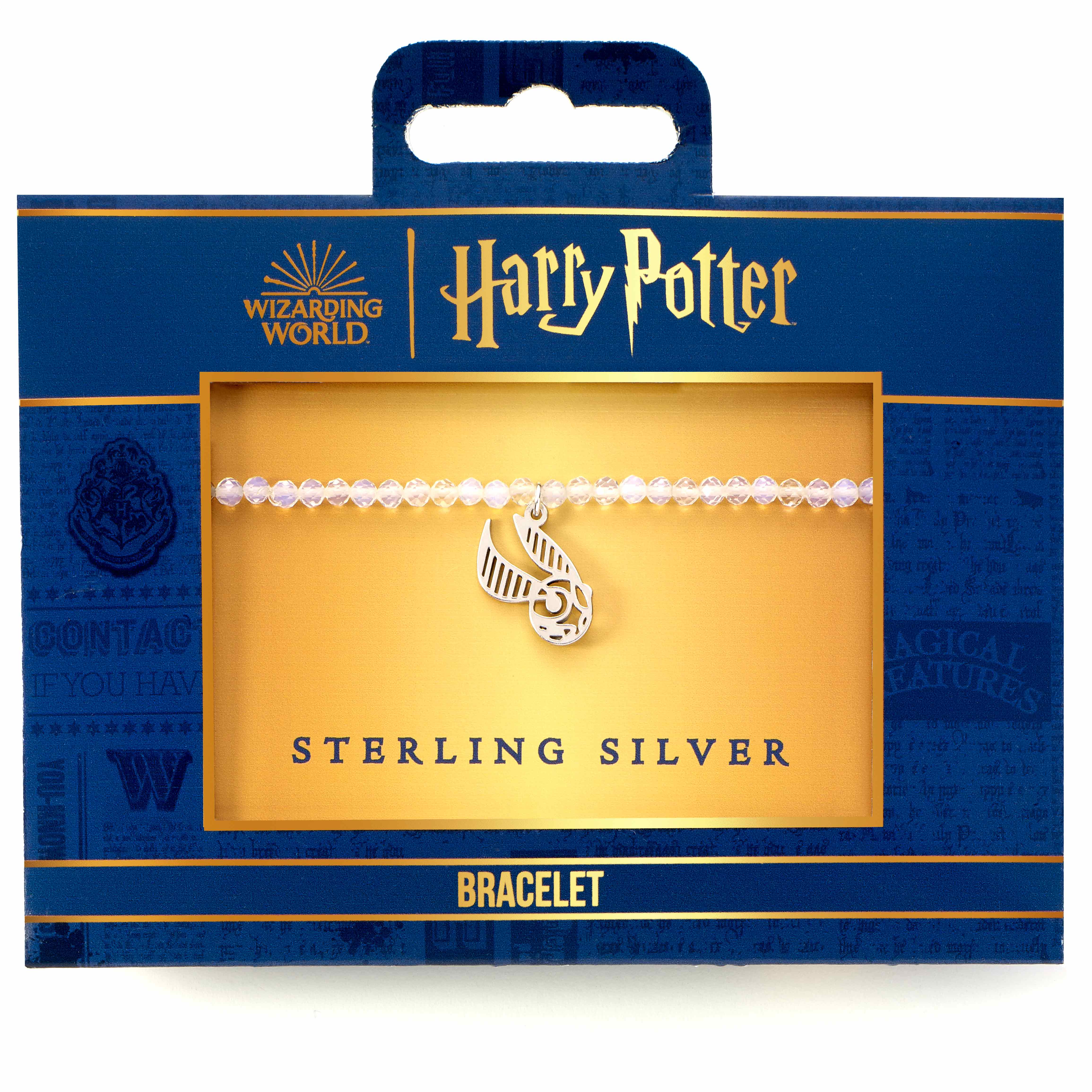 HARRY POTTER – Goldener Schnatz – Charm- und Perlenarmband aus Sterlingsilber
