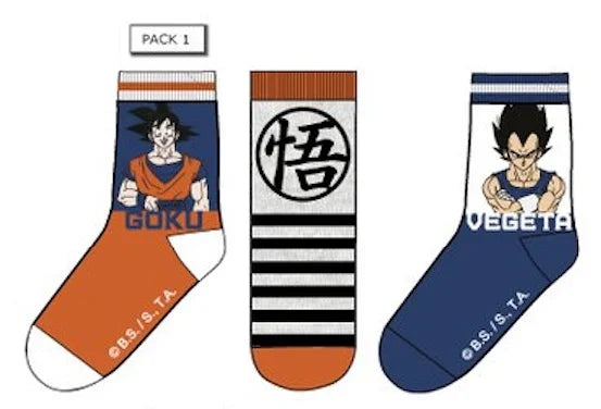 DRAGON BALL – 3er-Pack Goku/Vegeta-Socken (T31/34)