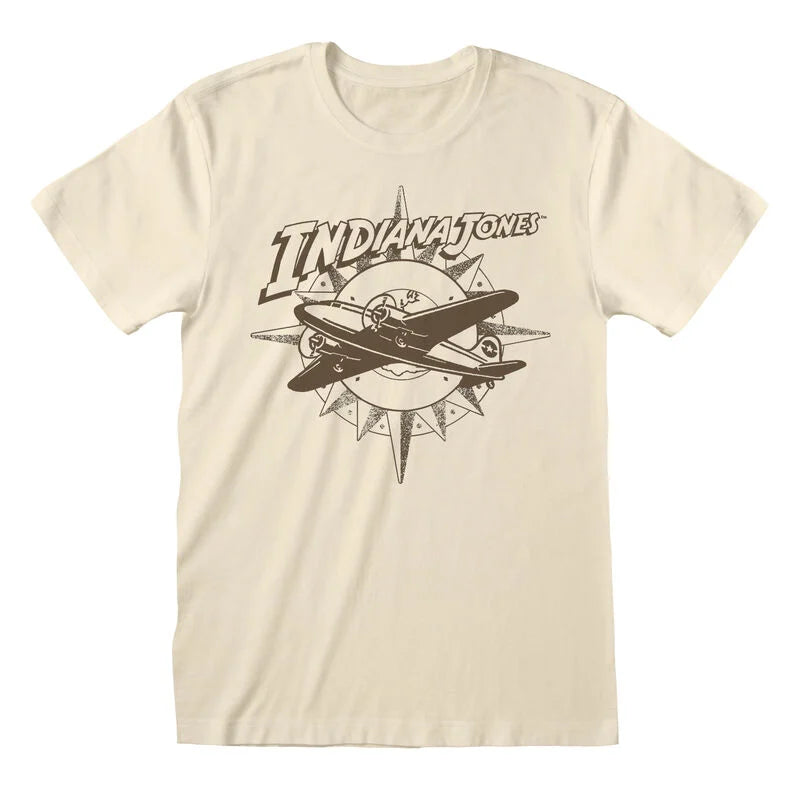 INDIANA JONES - Flugzeug und Kompass - Unisex T-Shirt (XL)