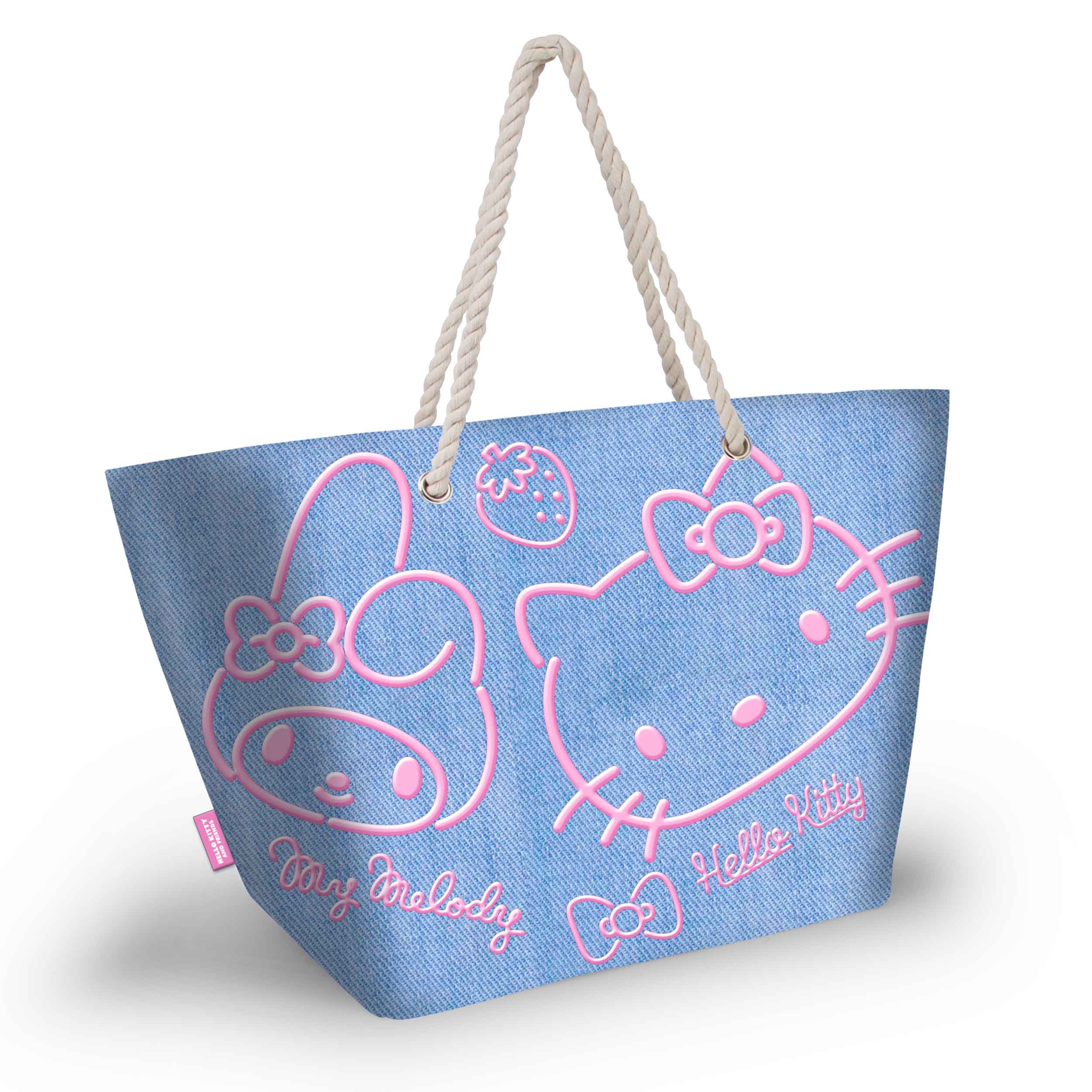 HELLO KITTY & MY MELODY - Denim - Beach Bag '52x37x17cm'