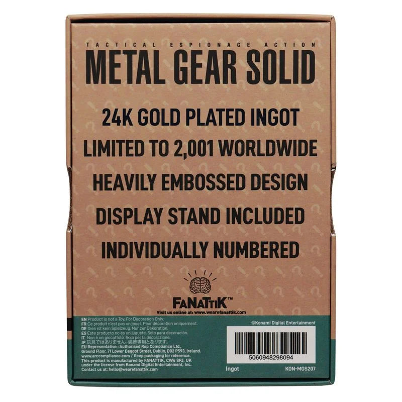 METAL GEAR SOLID 2 - Snake - Limited Edition Ingot