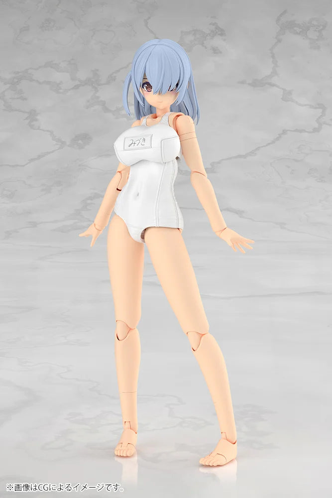 FRAME ARMS GIRL - Mizuki School Swimsuits White - Model Kit 16cm