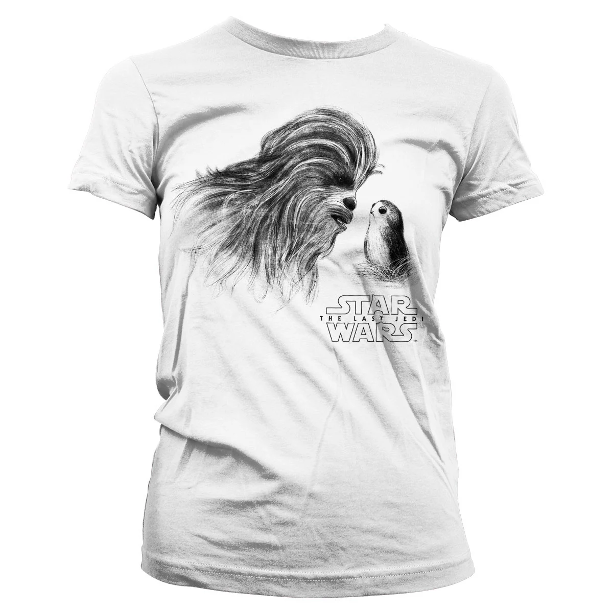 STAR WARS 8 Die letzten Jedi - T-Shirt Chewbacca mit Porg - GIRLY (XL)