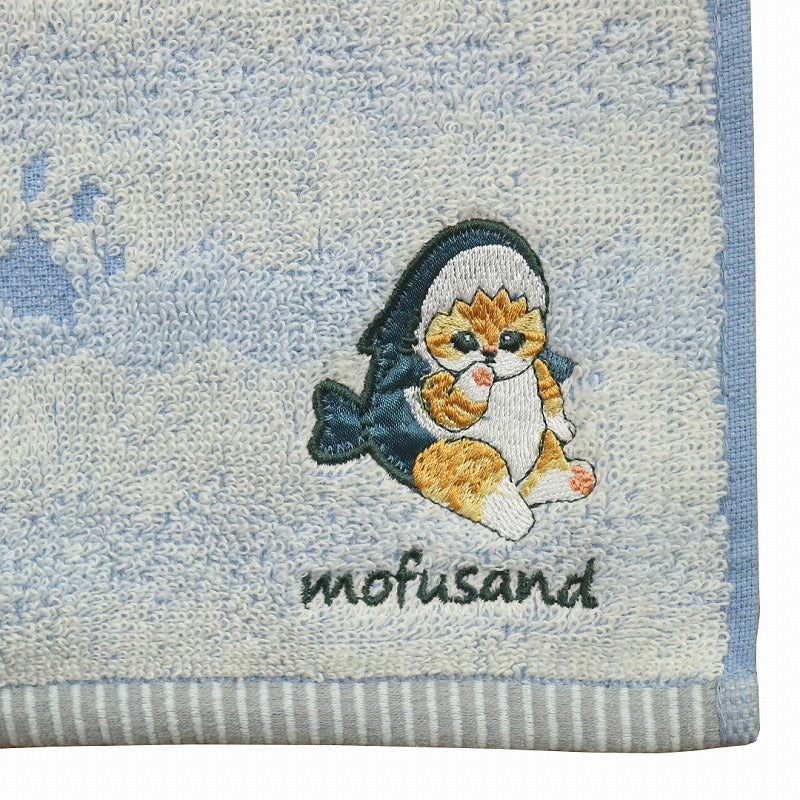 MOFUSAND - Kitten-Nyan Blue Paw Print - Mini Towel 25x25cm