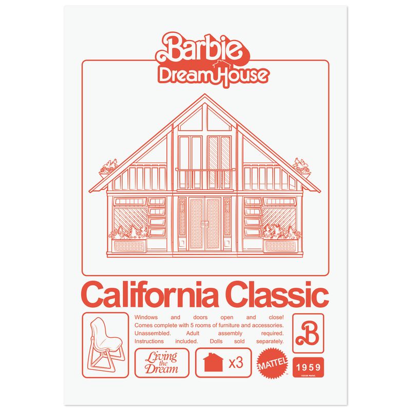 BARBIE - California Classic Dreamhouse - Art Print - Limited Edition
