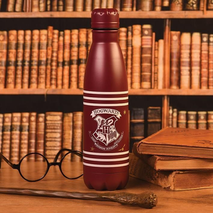 HARRY POTTER – Metallflasche – Wappen und Streifen – 500 ml