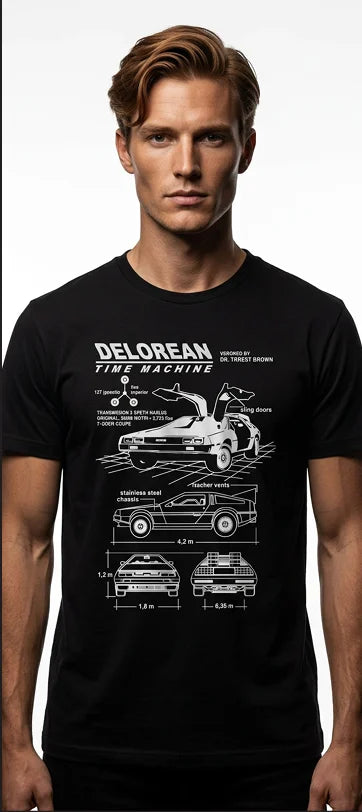 BACK TO THE FUTURE - Delorean Time Machine - T-Shirt Men (XXL)