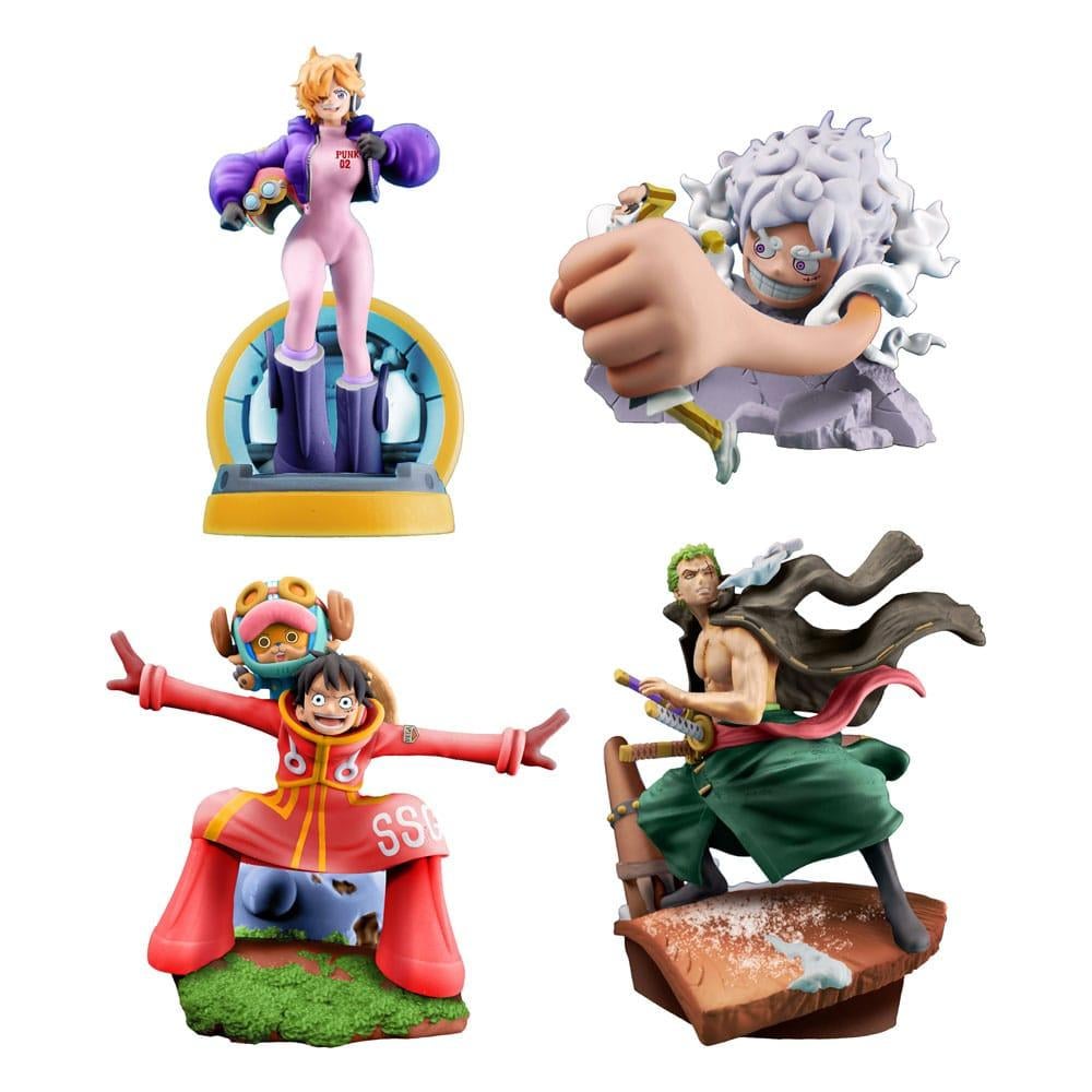 ONE PIECE - Logbox Re Birth Egghead - 4 Statue Set Petitrama 9cm