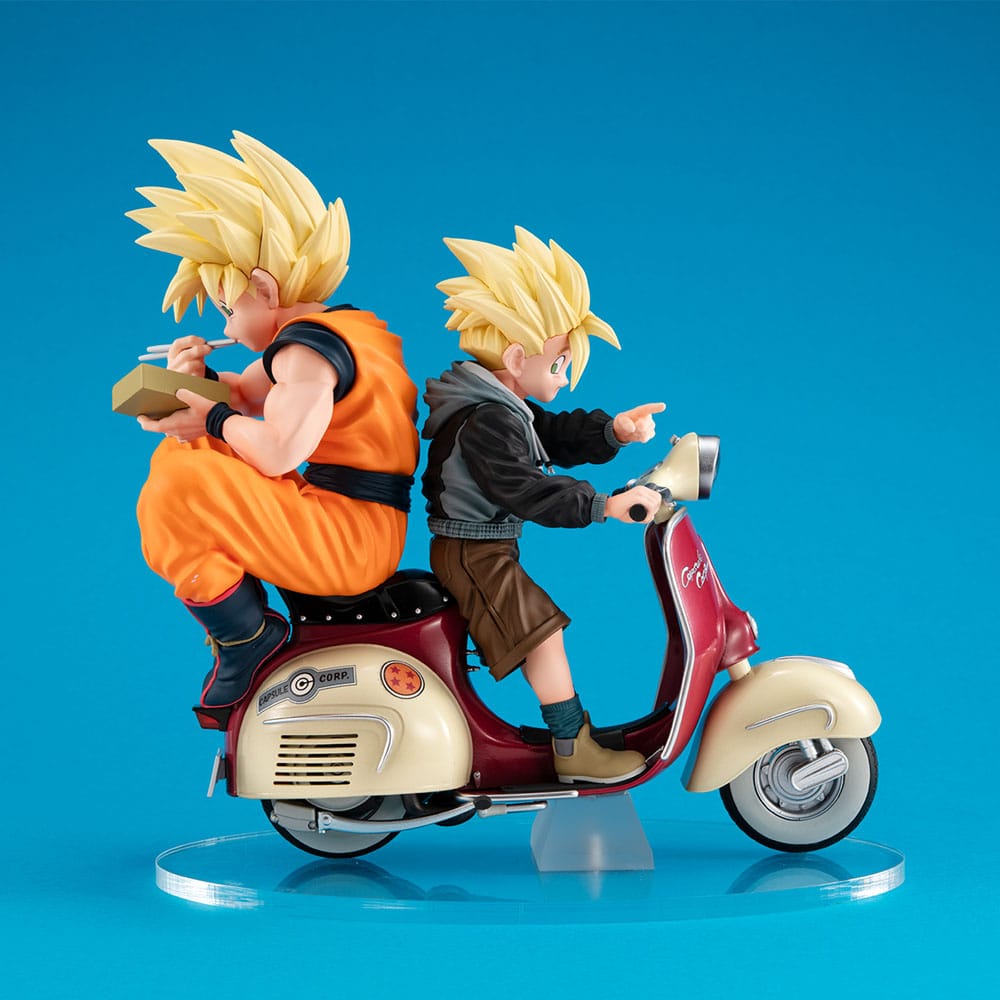 DBZ - Goku & Gohan Motorbike - Statue Desktop Real McCoy diorama 16cm