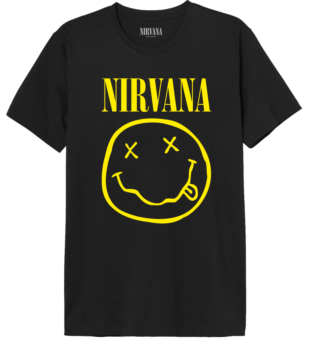 NIRVANA - Smiley Logo - T-Shirt Herren (S)