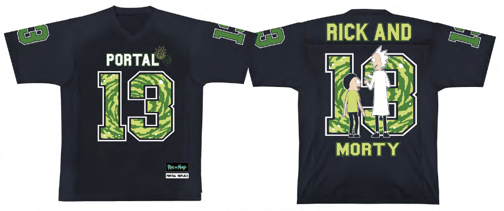 RICK AND MORTY - Portal - T-Shirt Sports US Replica unisex (XL)