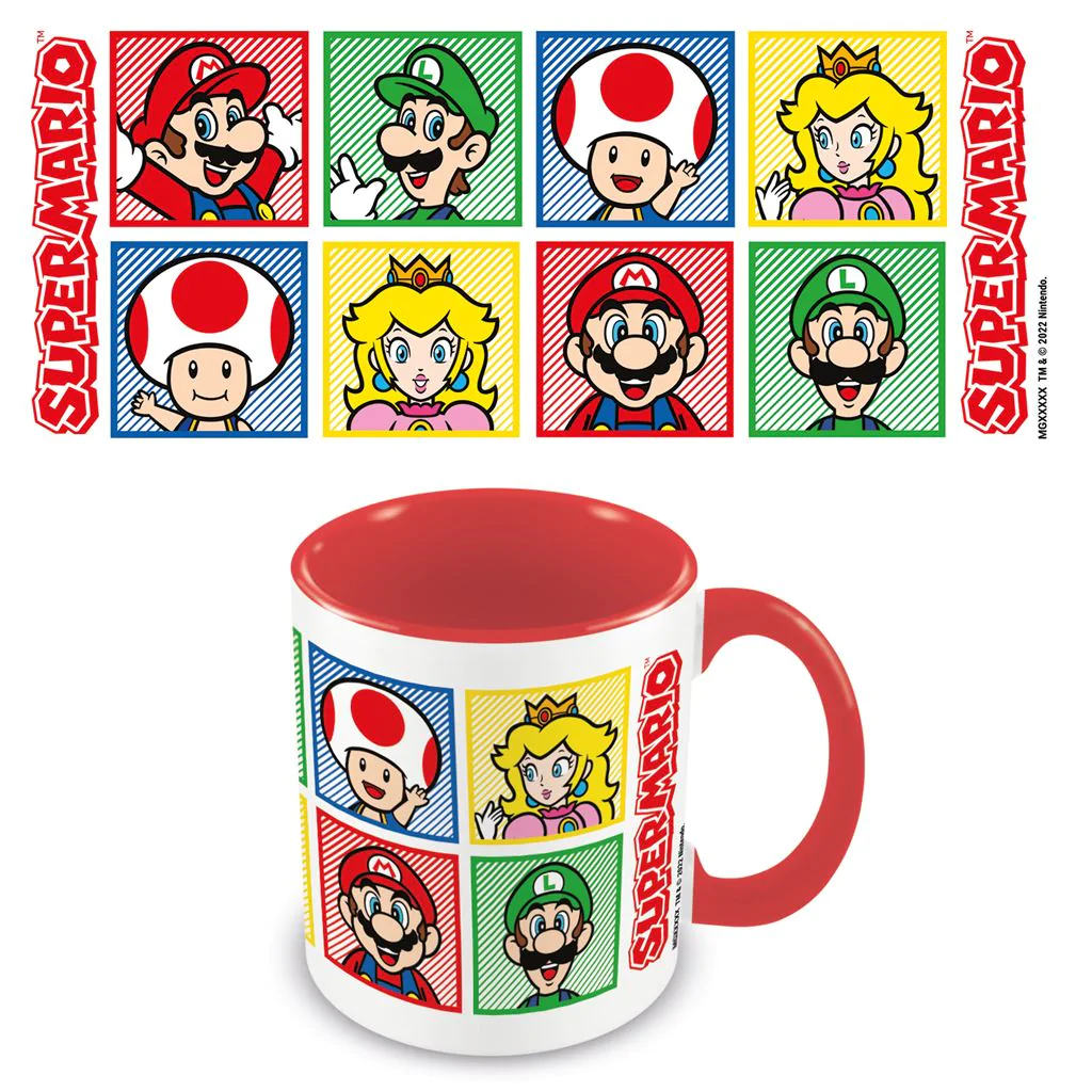 SUPER MARIO - 4 Colour - Coloured Inner Mug 315ml