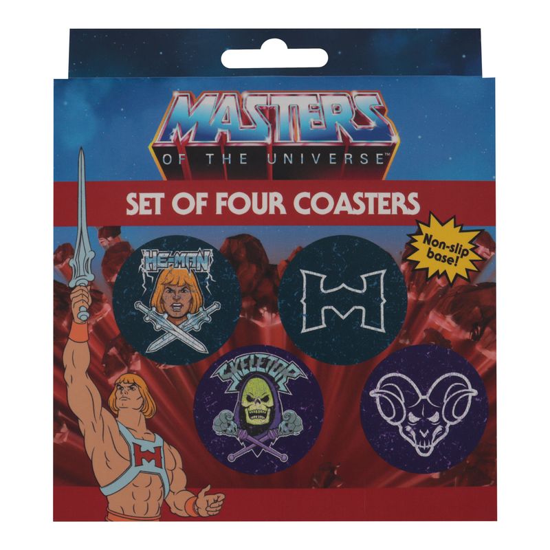 MASTERS OF THE UNIVERSE - 4 Embossed Metal Coasters