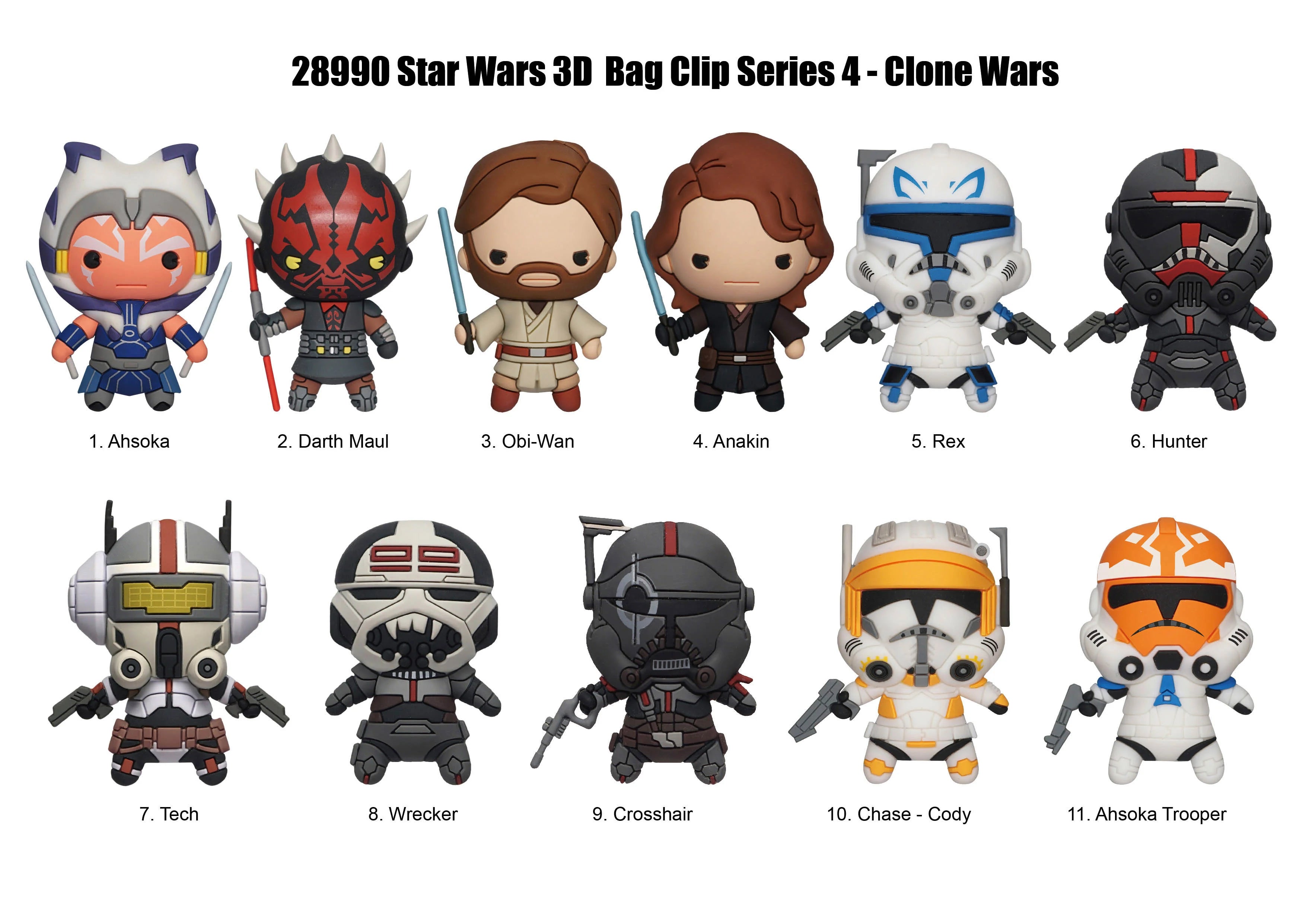 STAR WARS THE CLONE WARS -Series 4 - 3D Foam Bag Clip (Display 24 Pcs)