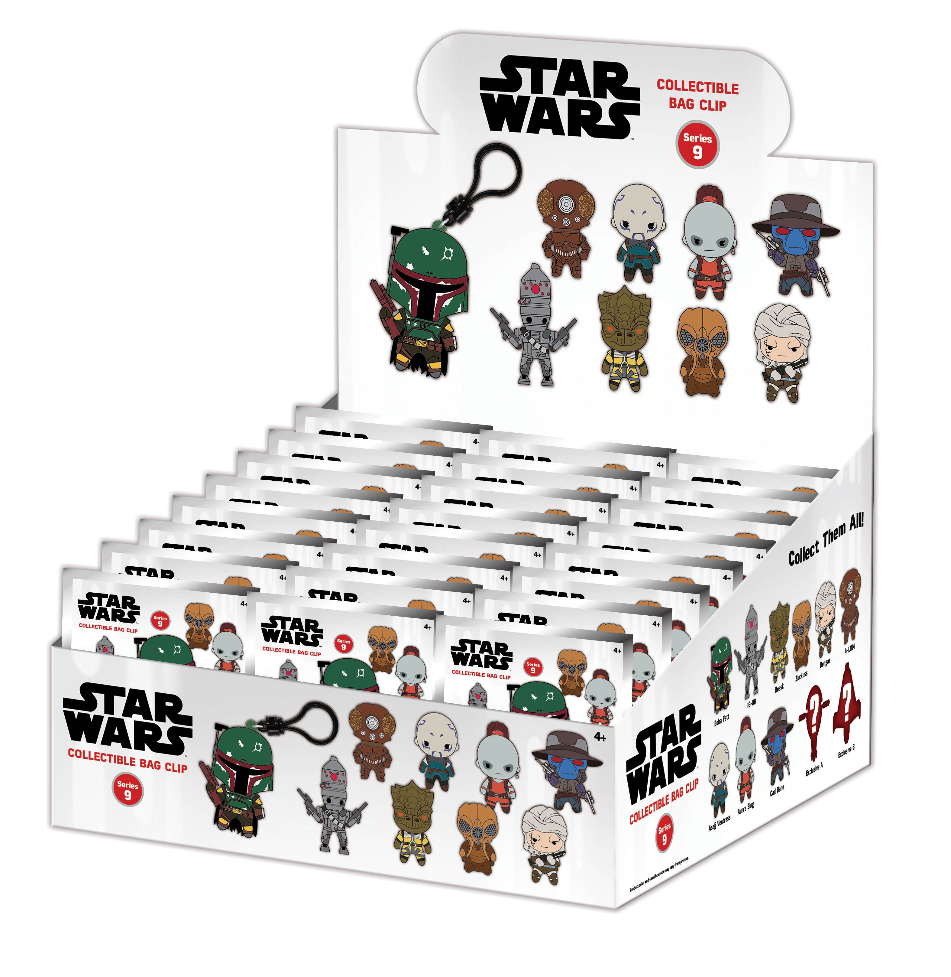 STAR WARS MOST WANTED - Series 1 - 3D Foam Bag Clip (Display 24 Pcs)