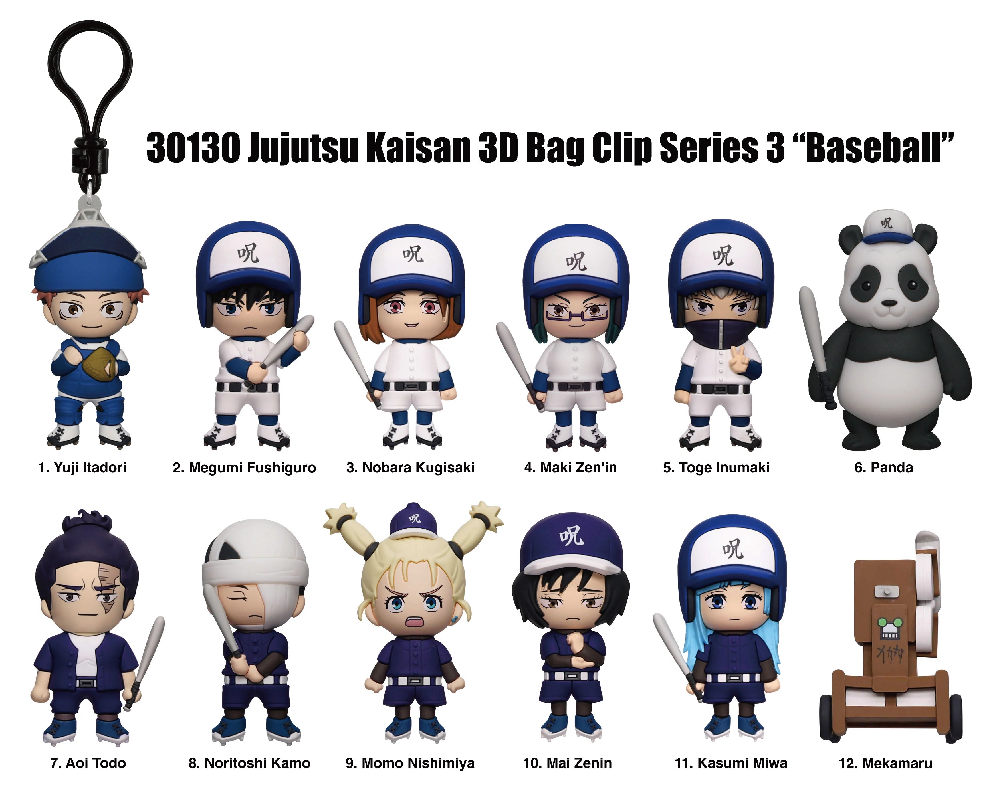 JUJUTSU KAISEN - Series 3 - 3D Foam Bag Clip (Display 24 Pcs)