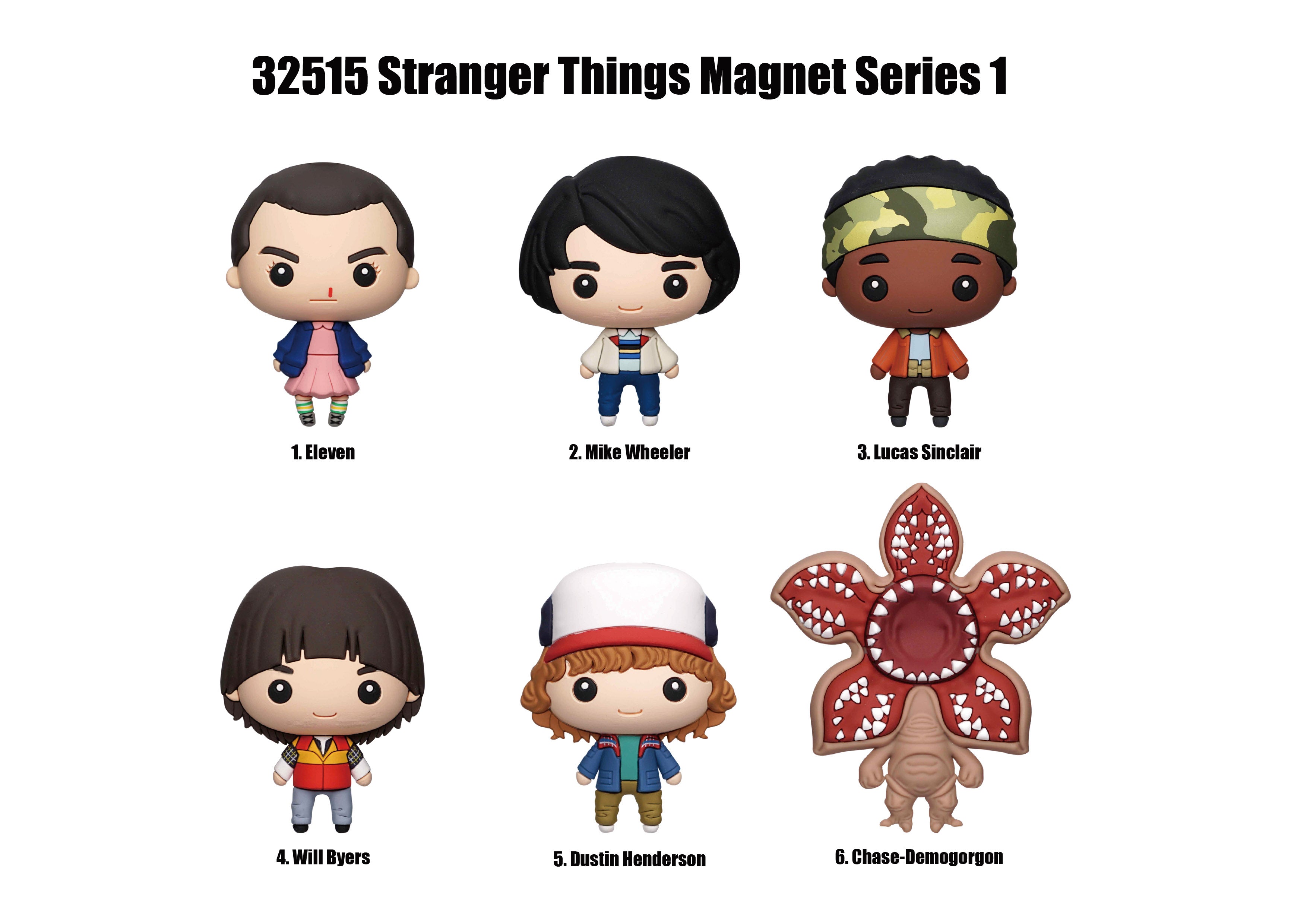 STRANGER THINGS - S.1 - 3D Foam Magnets in blind bags (Display 12 Pcs)