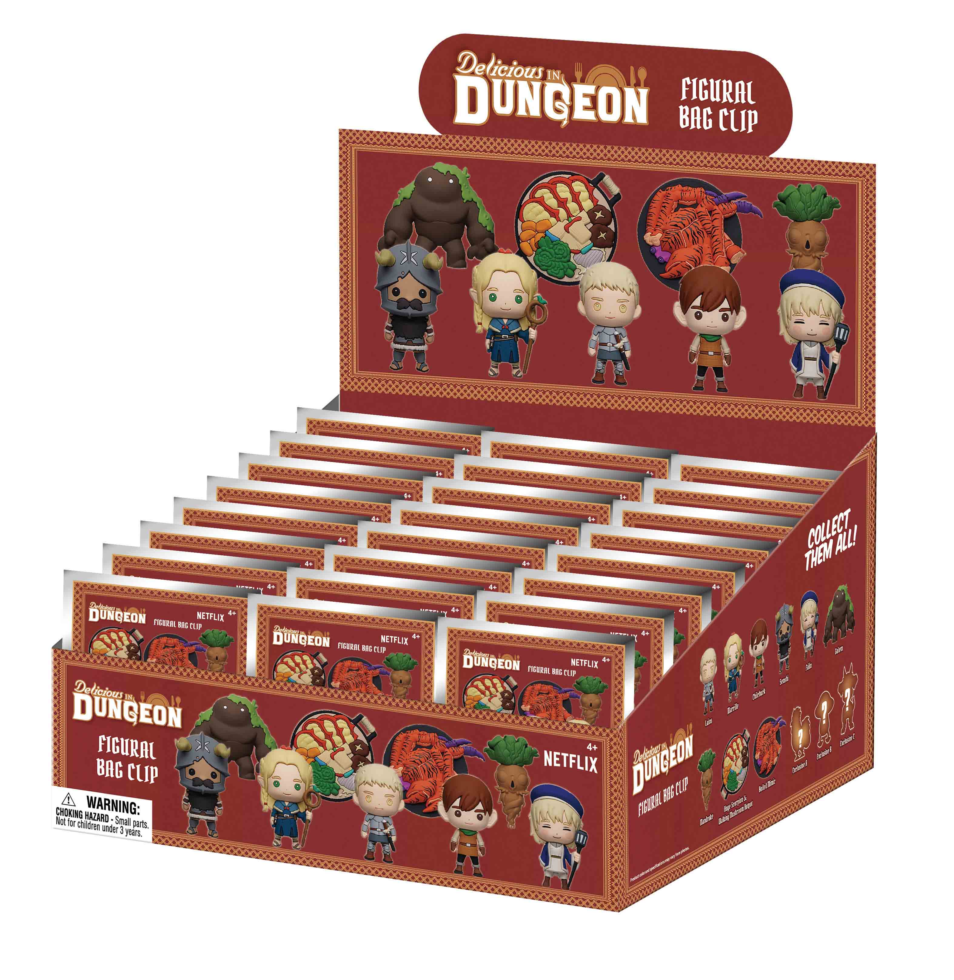 DELICIOUS IN DUNGEON - Series 1 - 3D Foam Bag Clip (Display 24 Pcs)