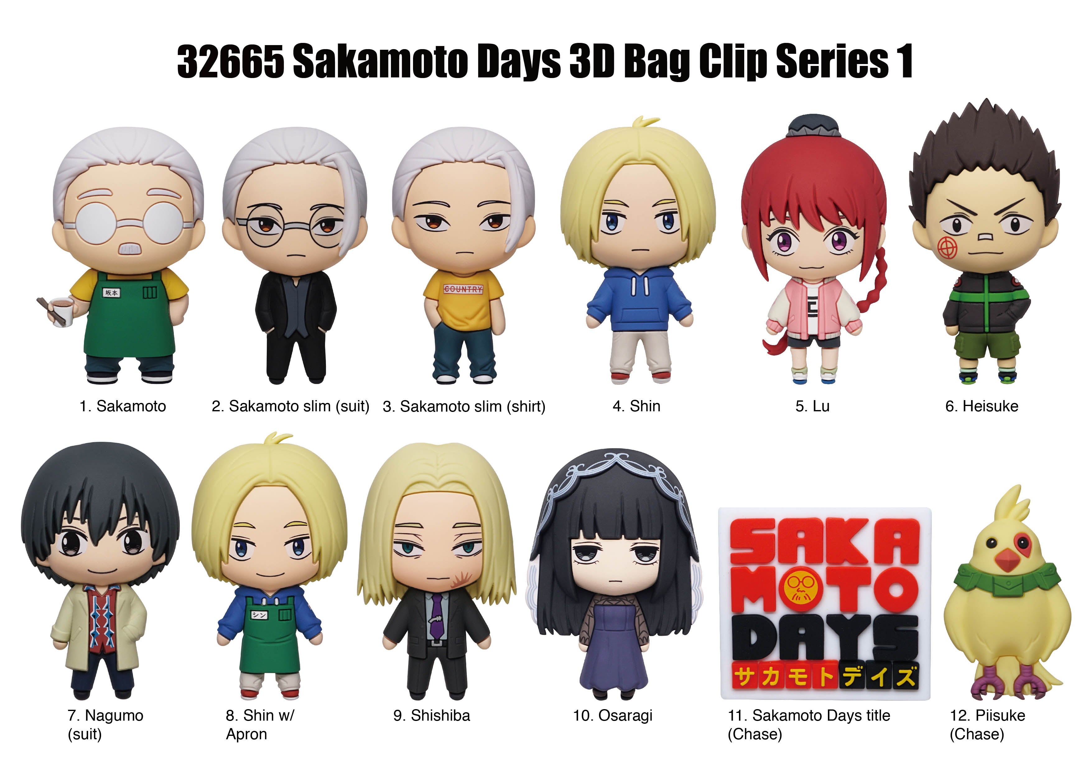 SAKAMOTO DAYS - Series 1 - 3D Foam Bag Clip (Display 24 Pcs)