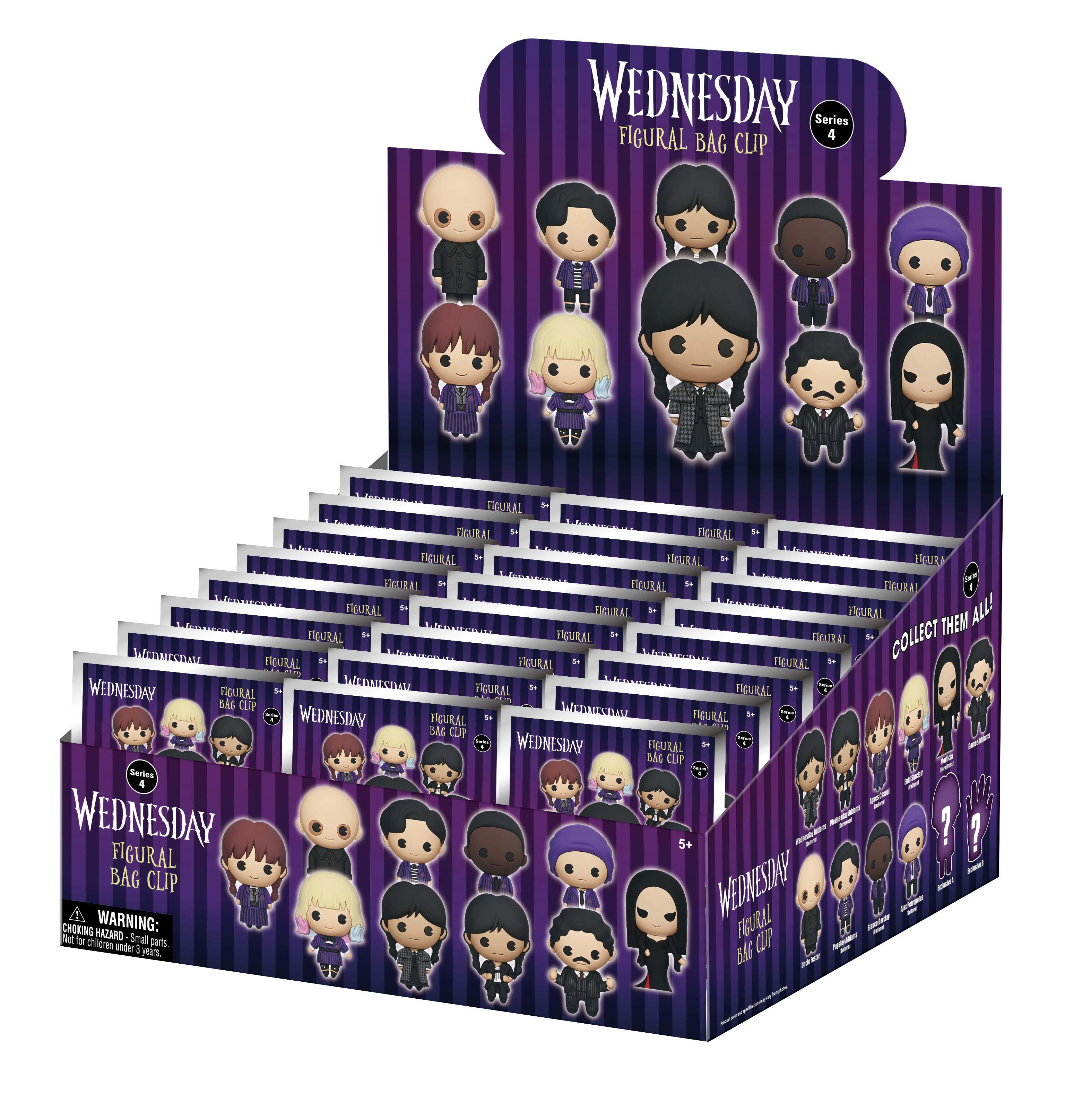 WEDNESDAY - Series 4 - 3D Foam Bag Clip (Display 24 Pcs)