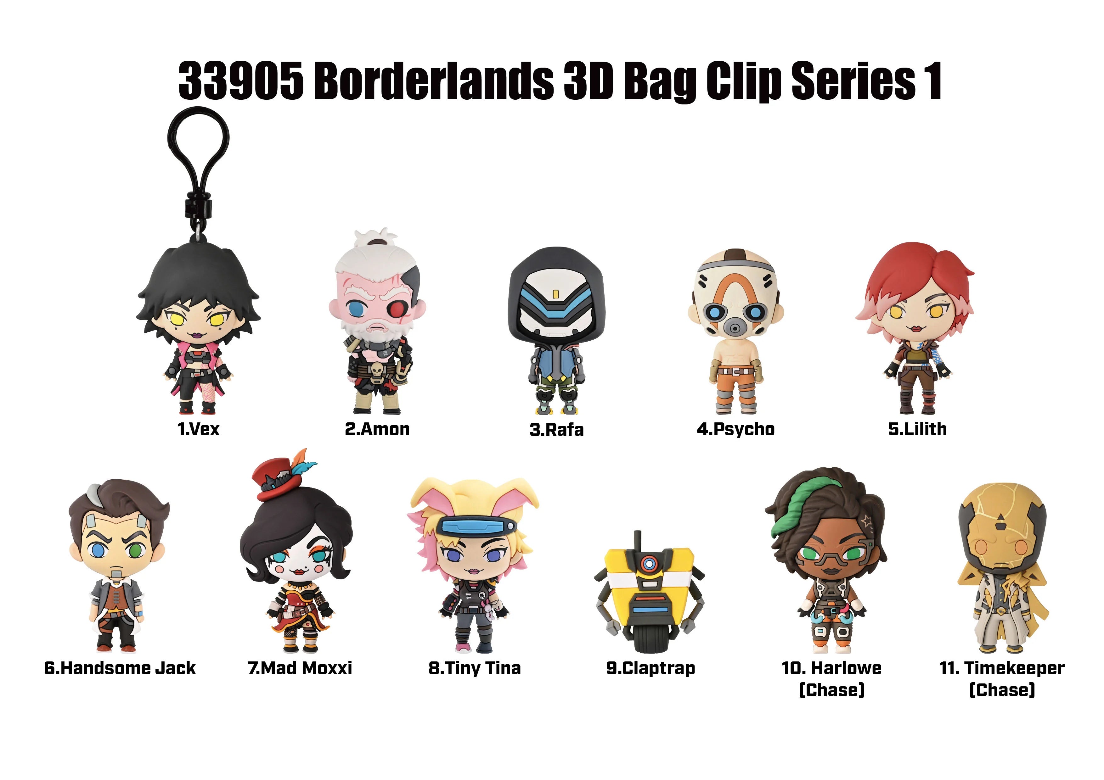 BORDERLANDS - Series 1 - 3D Foam Bag Clip (Display 24 Pcs)