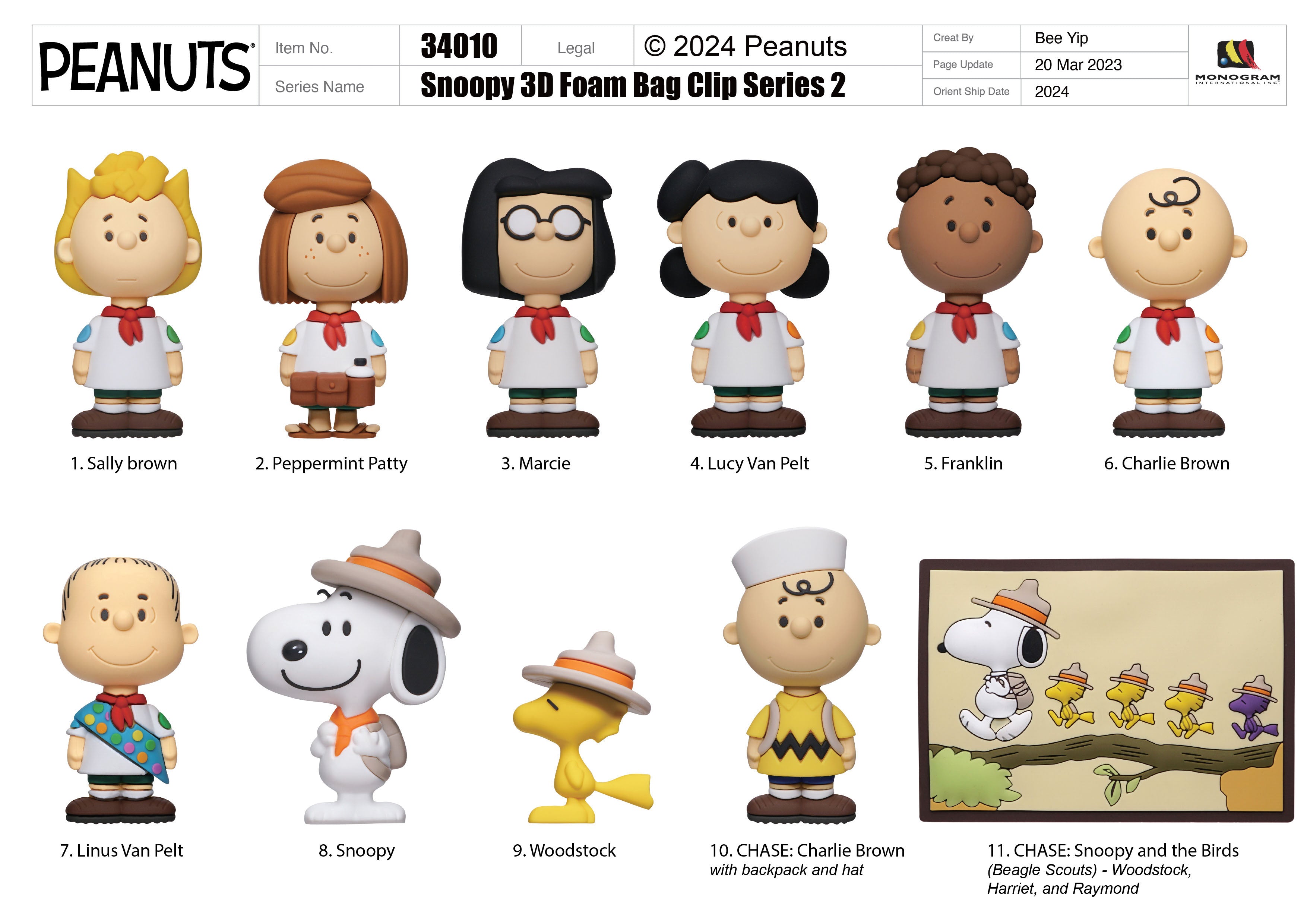 SNOOPY - Series 2 - 3D Foam Bag Clip (Display 24 Pcs)