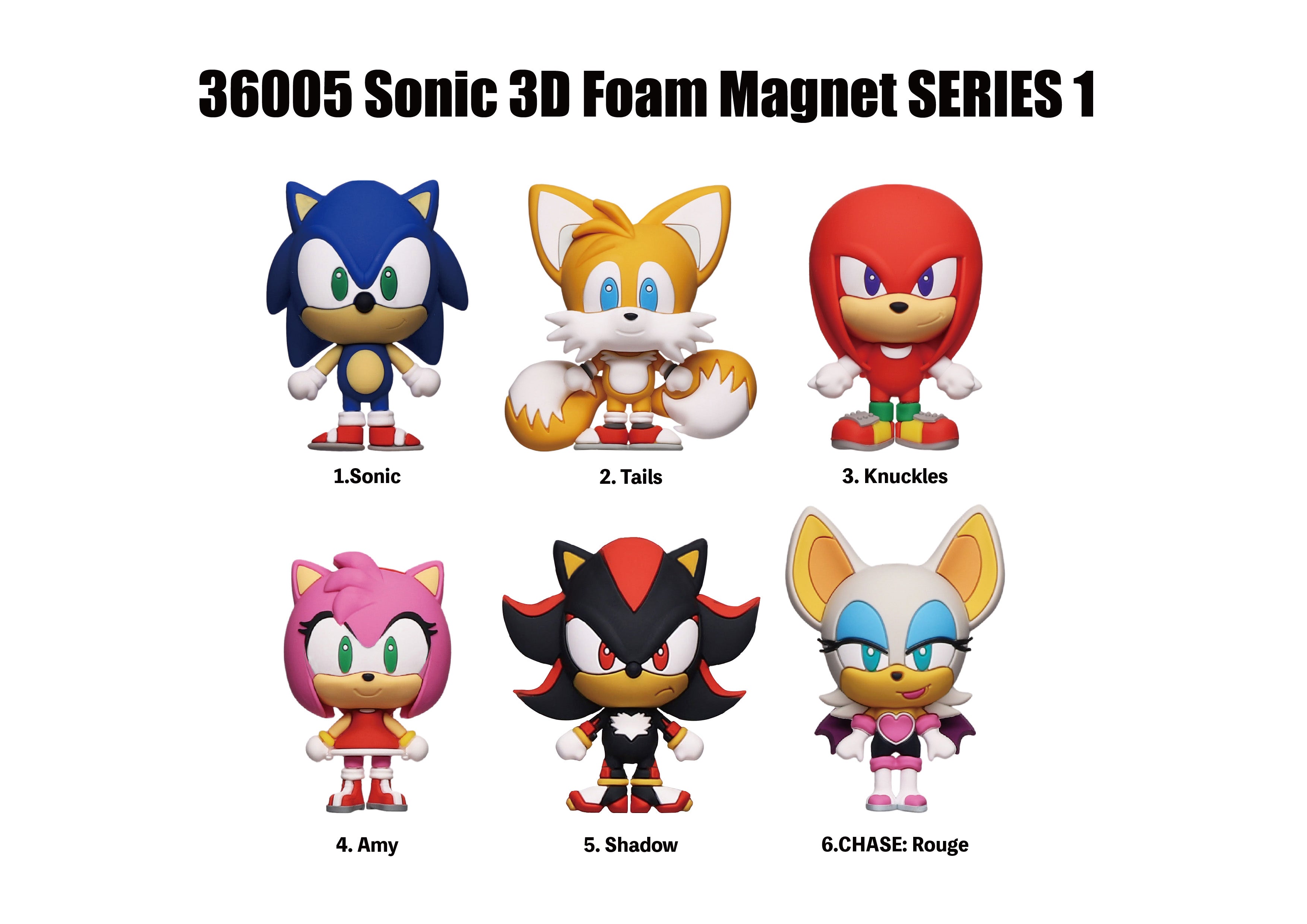SONIC - Serie 1 - 3D Foam Magnets in blind bags (Display 12 Pcs)