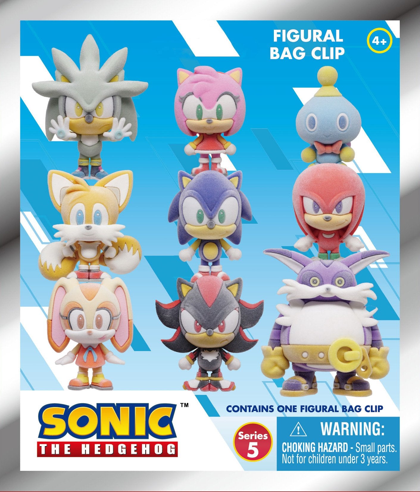 SONIC - Series 5 Flocked - 3D Foam Bag Clip (Display 24 Pcs)
