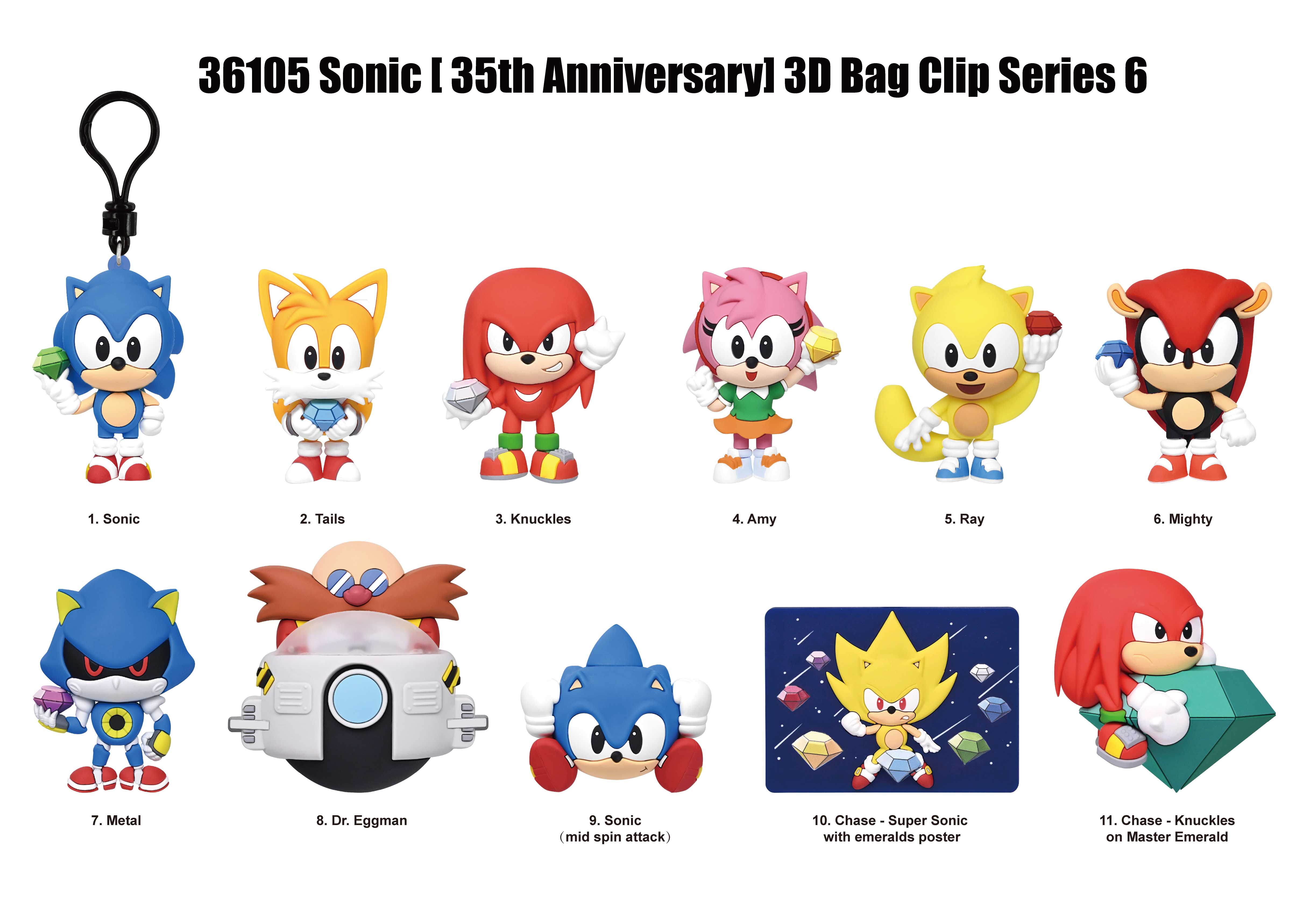 SONIC - Series 6 - 3D Foam Bag Clip (Display 24 Pcs)