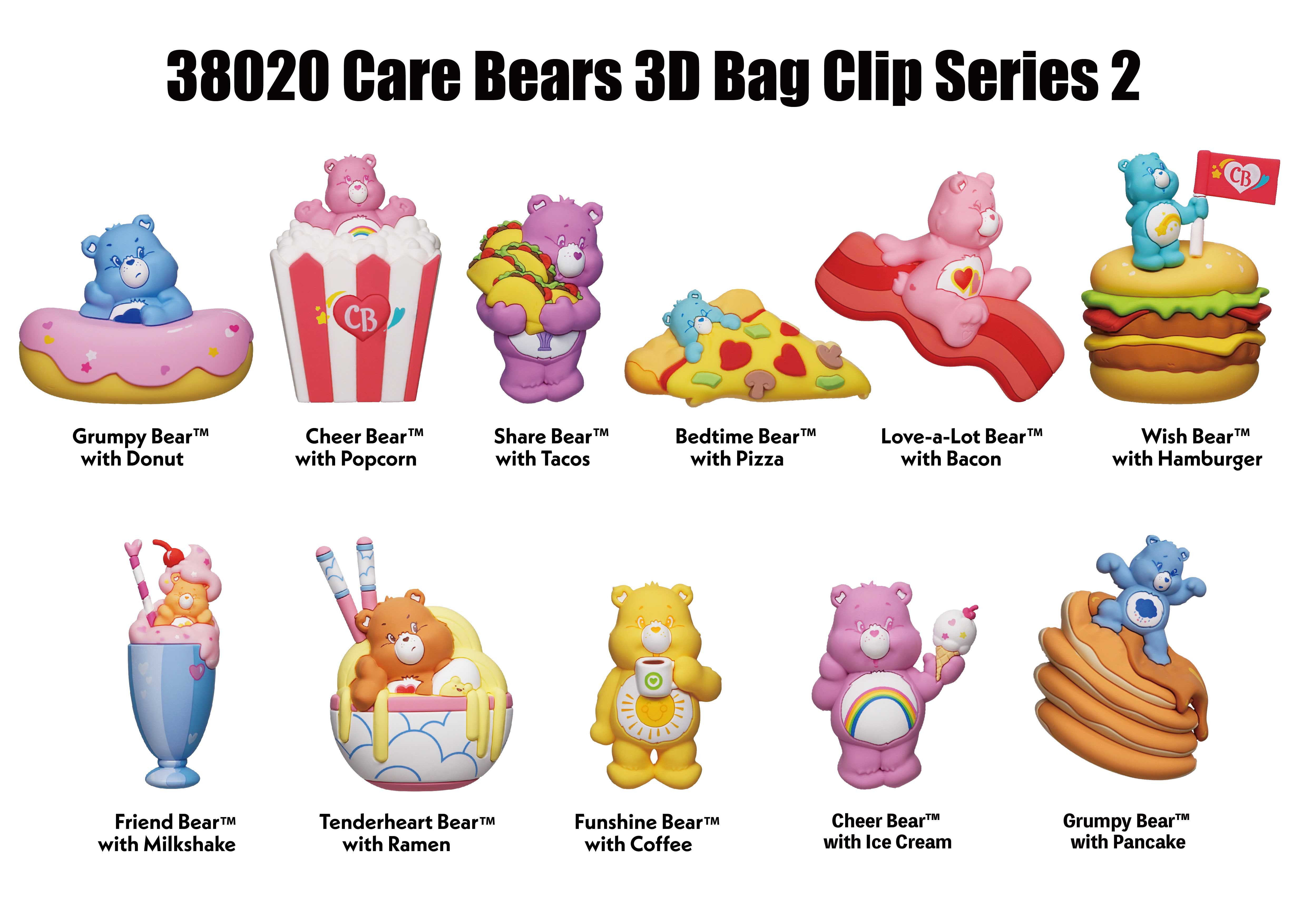 CARE BEARS - Series 2 - 3D Foam Bag Clip (Display 24 Pcs)