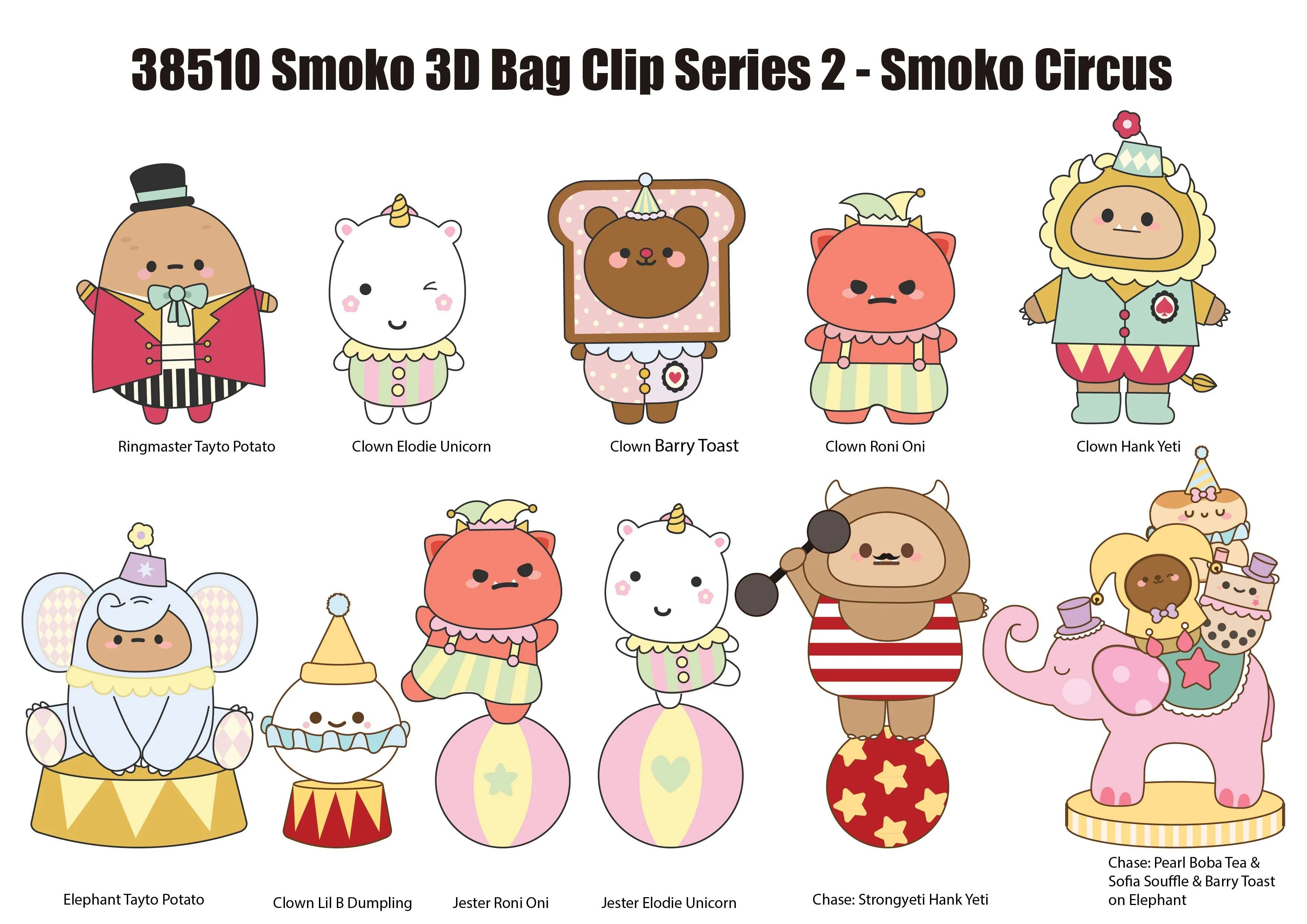 SMOKO - Series 2 - 3D Foam Bag Clip (Display 24 Pcs)