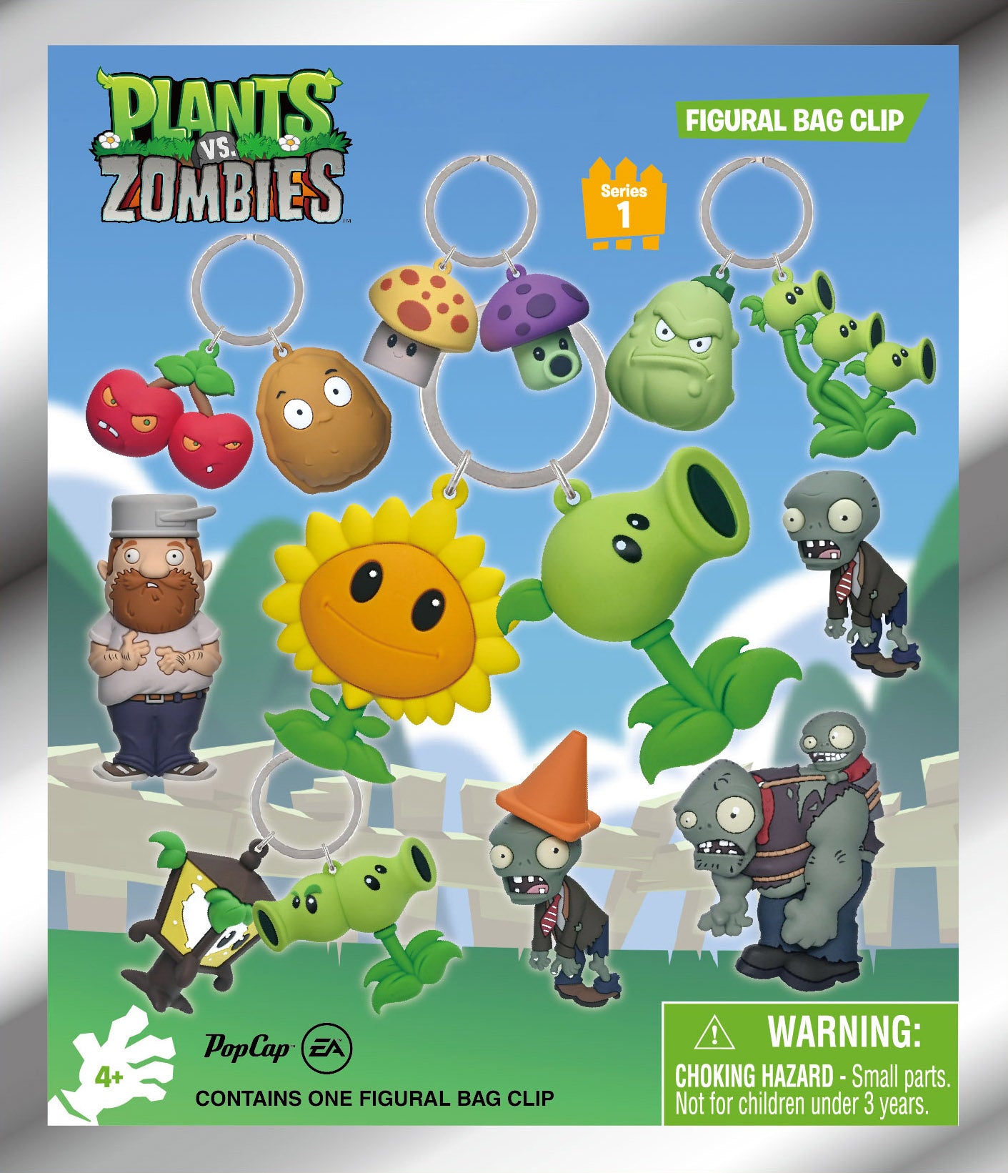 PLANTS VS ZOMBIES - Series 1 - 3D Foam Bag Clip (Display 24 Pcs)