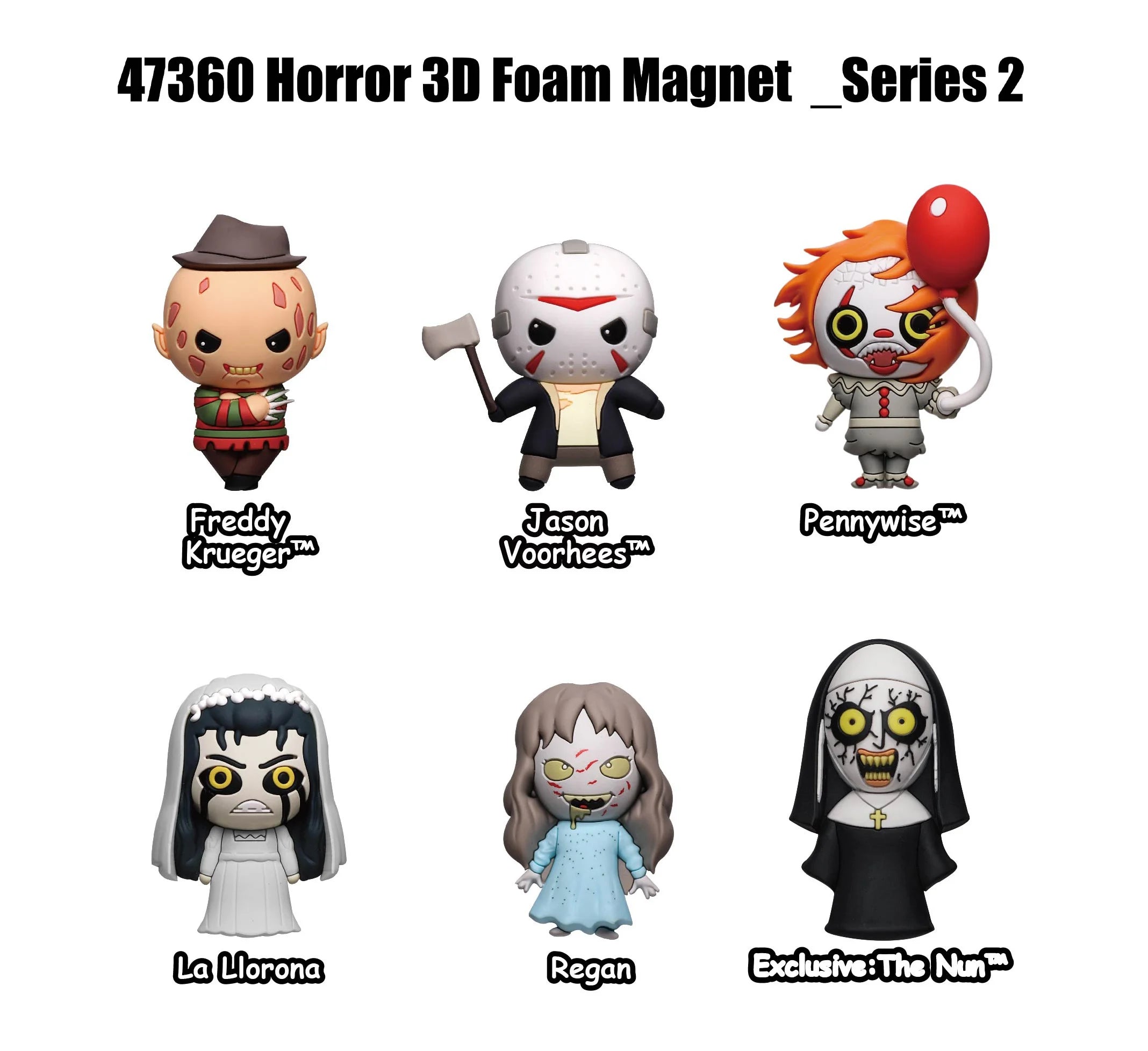 WB HORRORS - Series 2 - 3D Foam Magnets in blind bags (Display 12 Pcs)