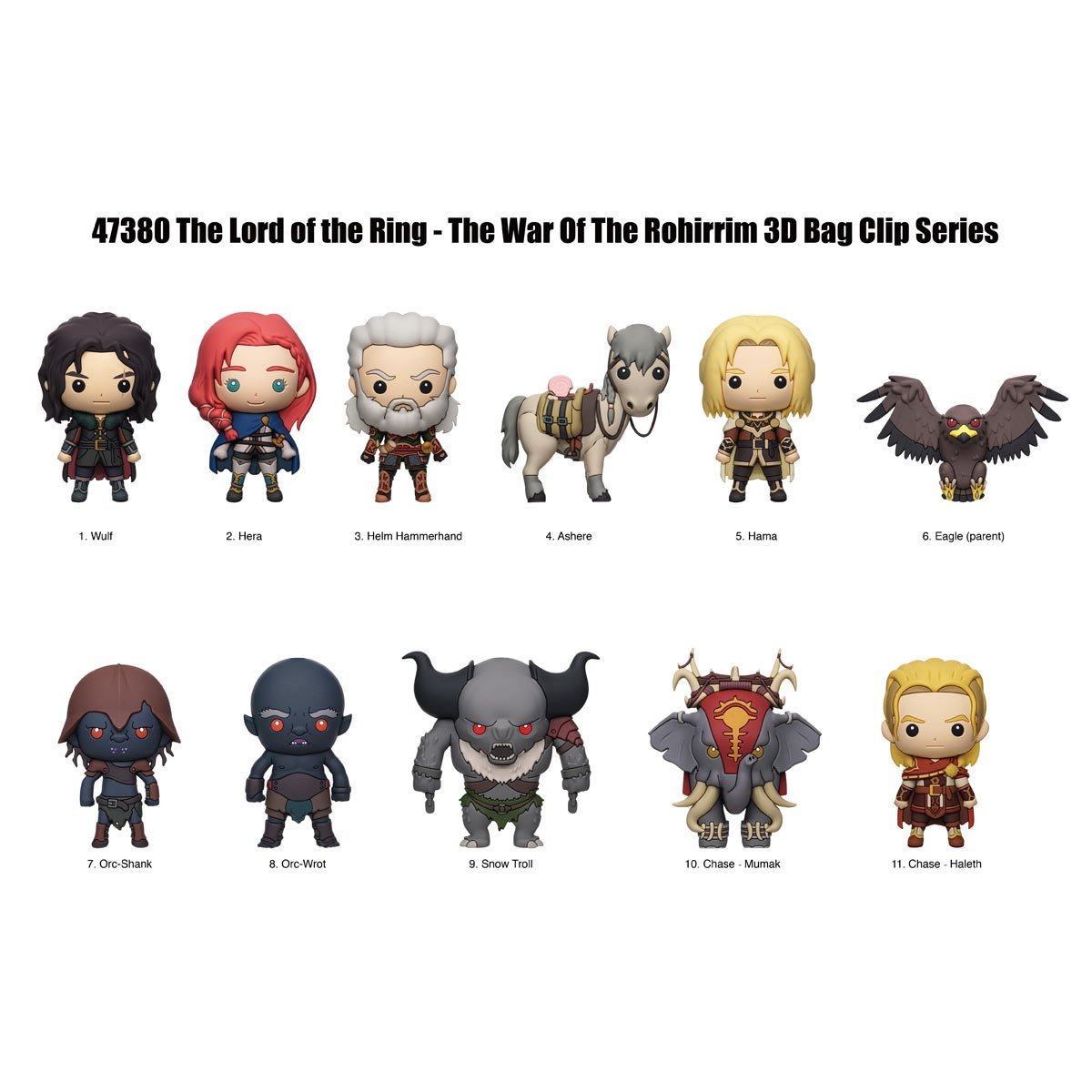 LORD OF THE RINGS WAR ROHIRIM- 3D Foam Bag Clip (Display 24 Pcs)