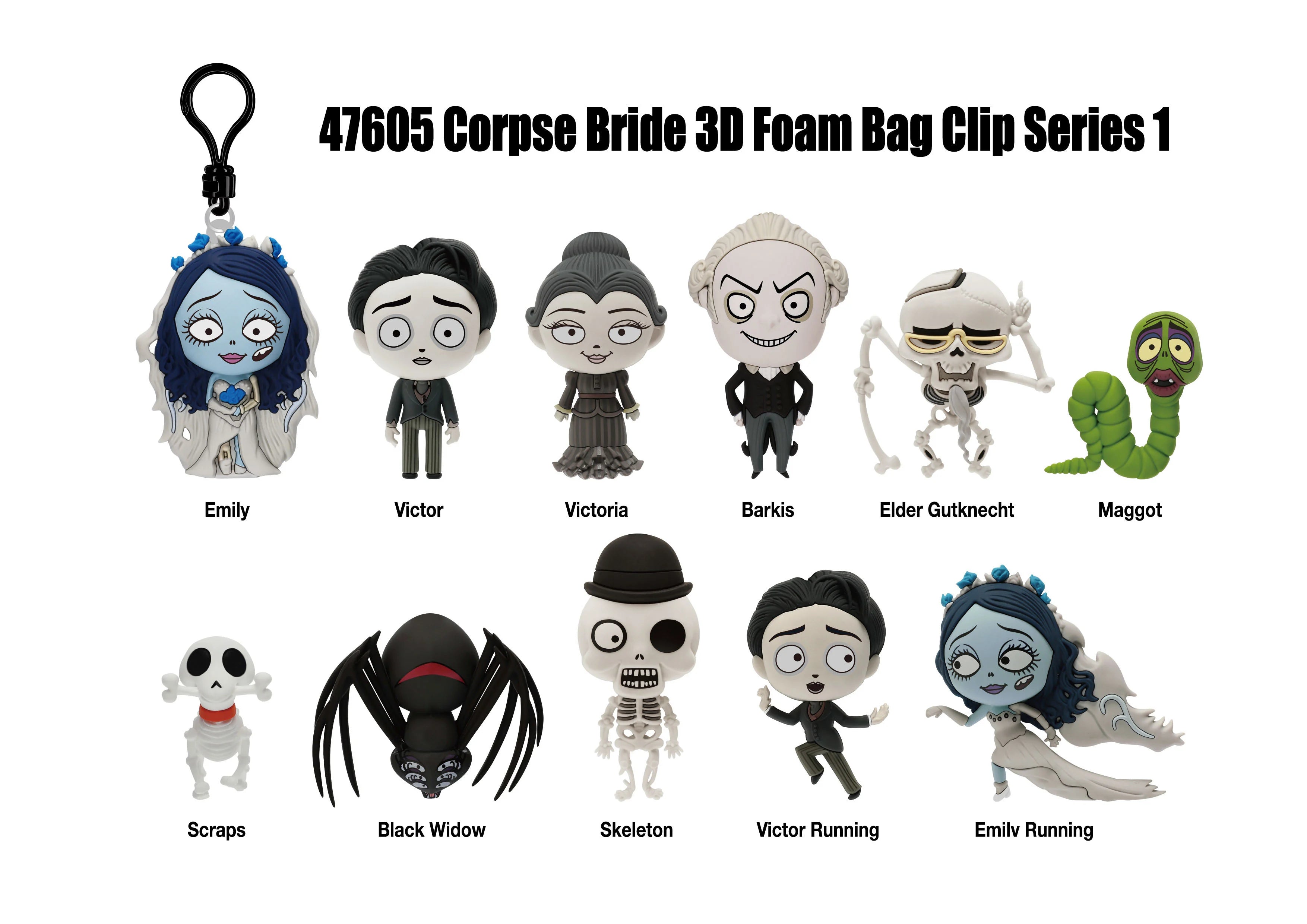 CORPSE BRIDE - Series 1 - 3D Foam Bag Clip (Display 24 Pcs)