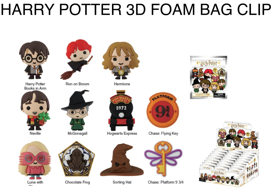 HARRY POTTER Serie 5 - 3D Foam Bag Clip (Display 24 Pcs)