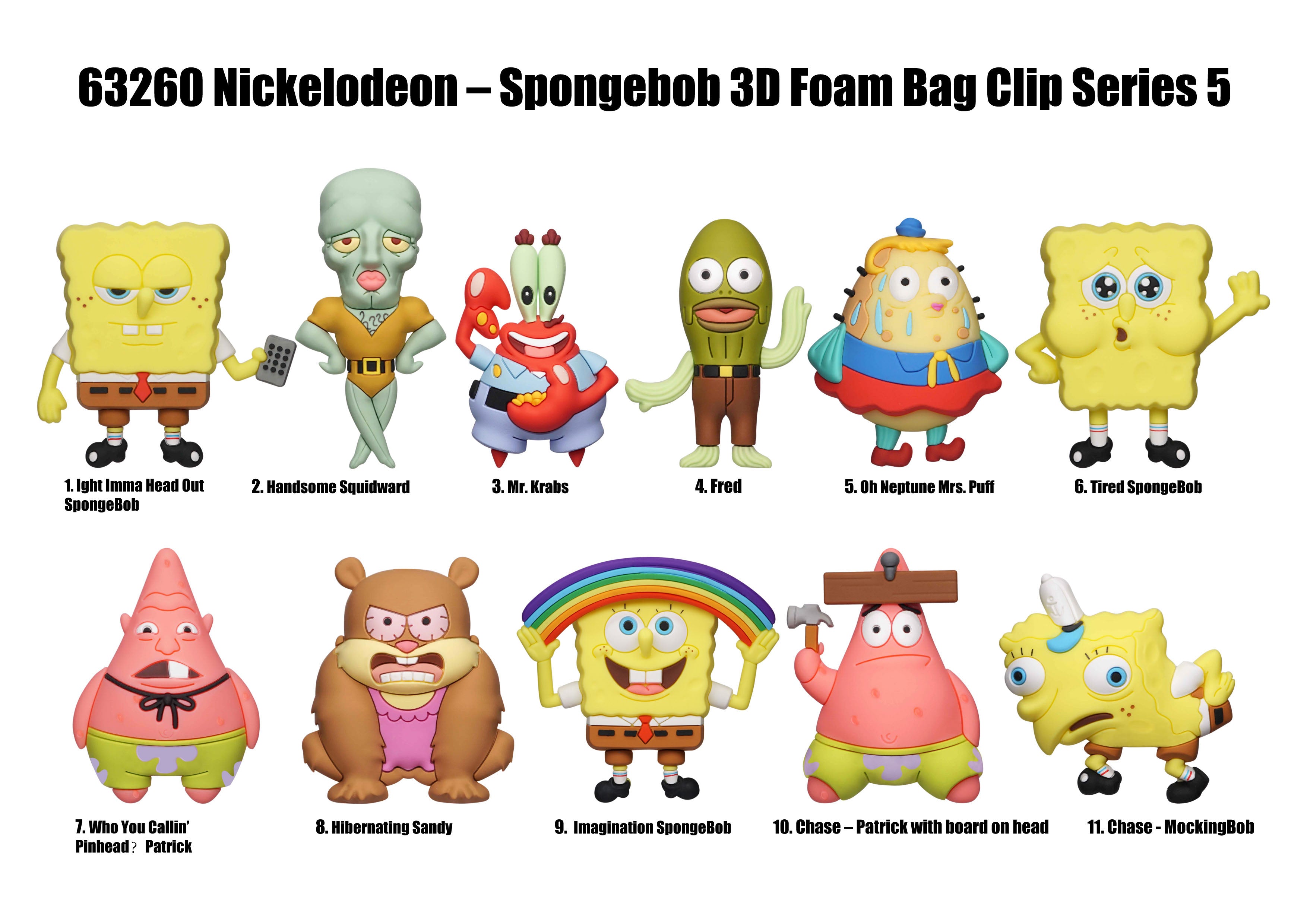 NICKELODEON - Series 5 - 3D Foam Bag Clip (Display 24 Pcs)