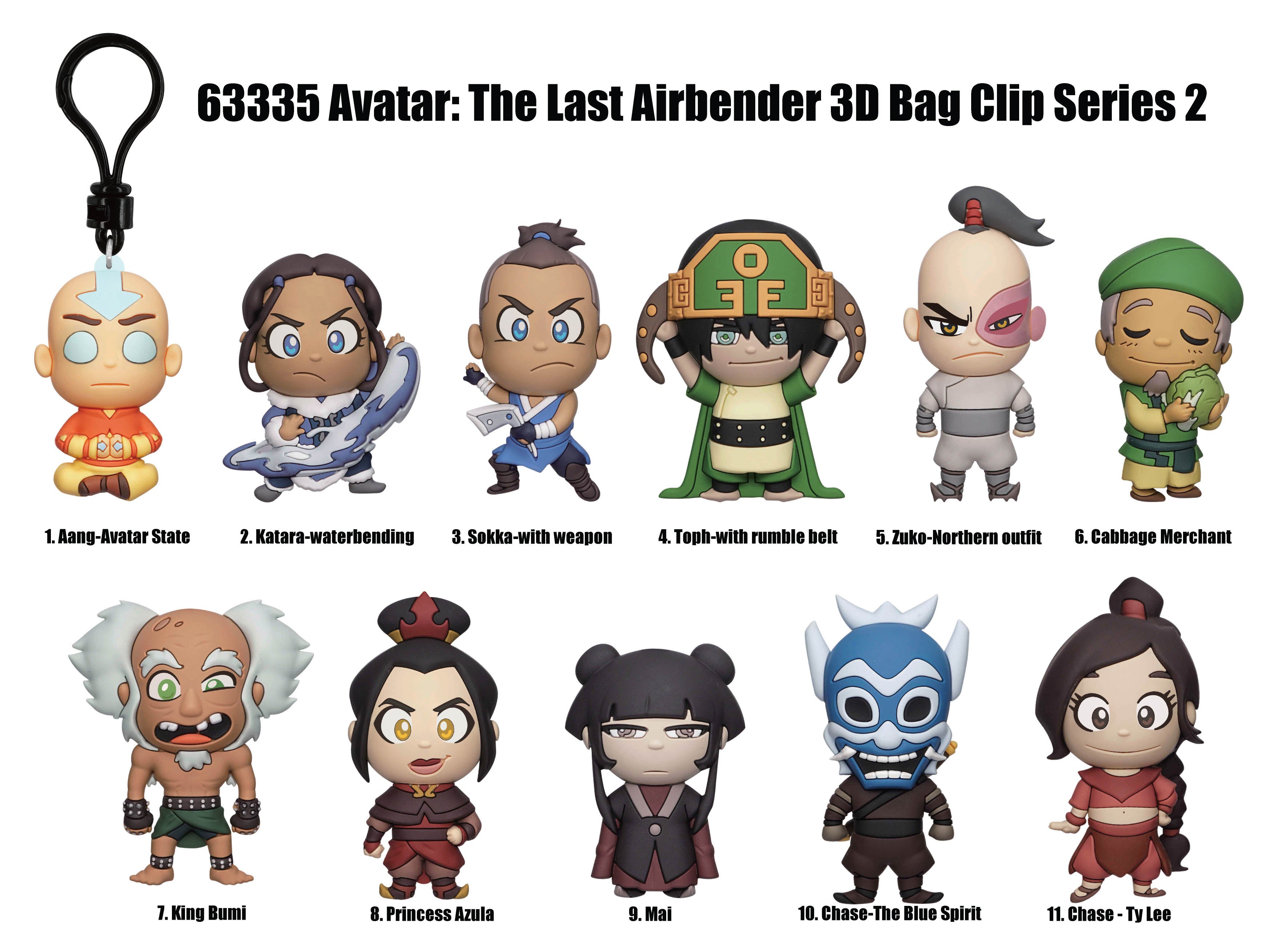 AVATAR THE LAST AIRBENDER -Series 2 -3D Foam Bag Clip (Display 24 Pcs)
