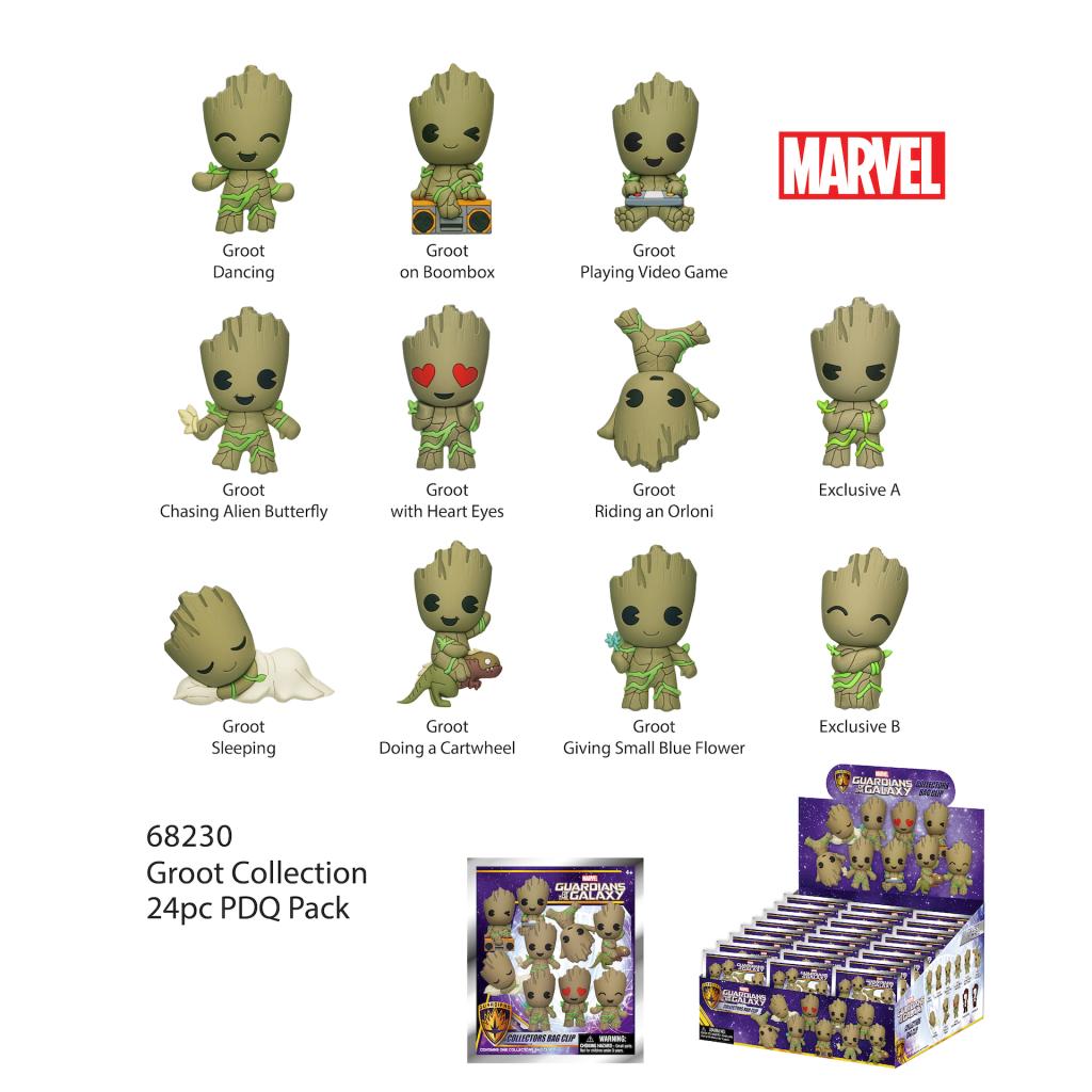 MARVEL - Groot Collection - 3D Foam Bag Clip (Display 24 Pcs)