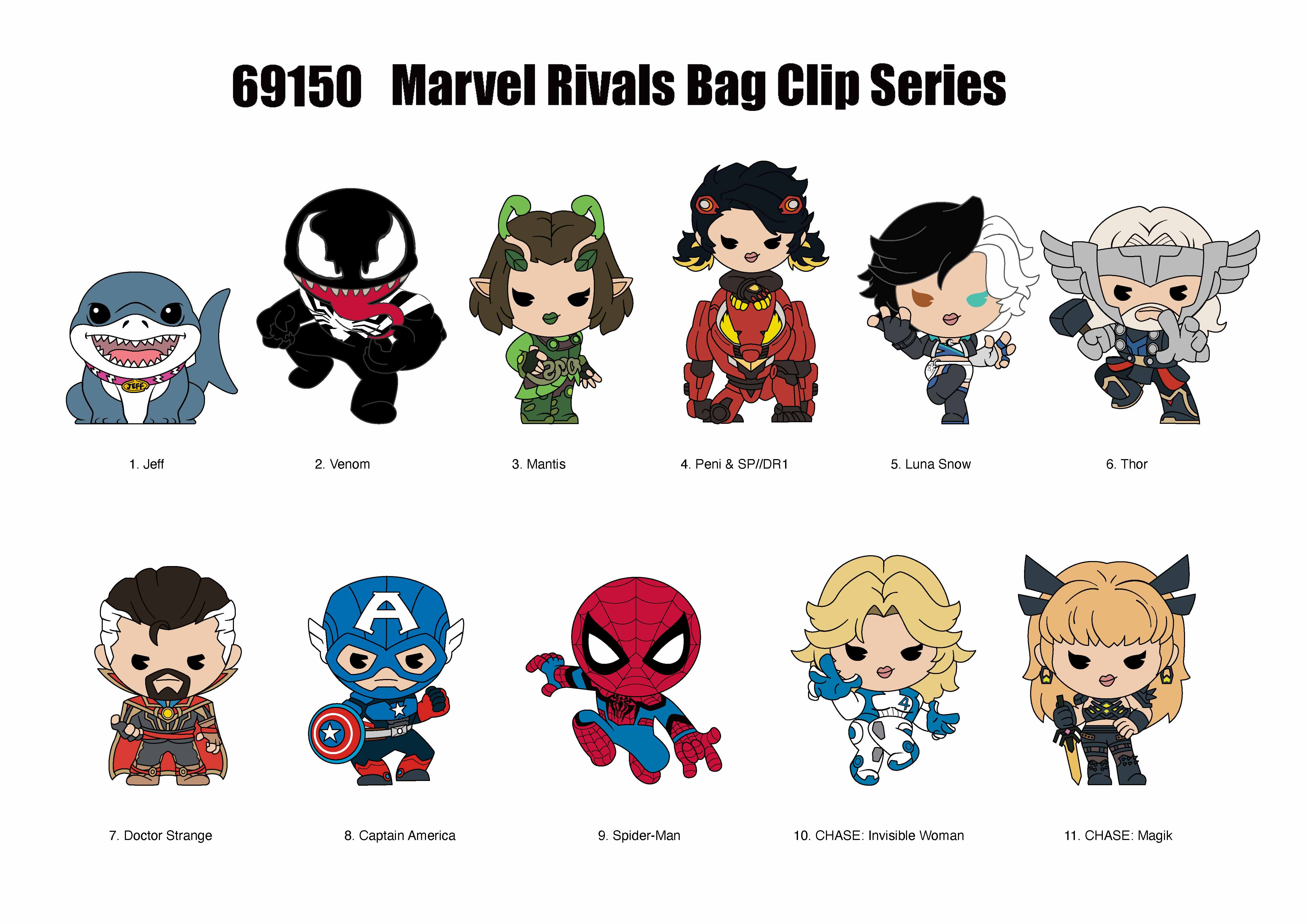 MARVEL RIVALS - Series 16 - 3D Foam Bag Clip (Display 24 Pcs)