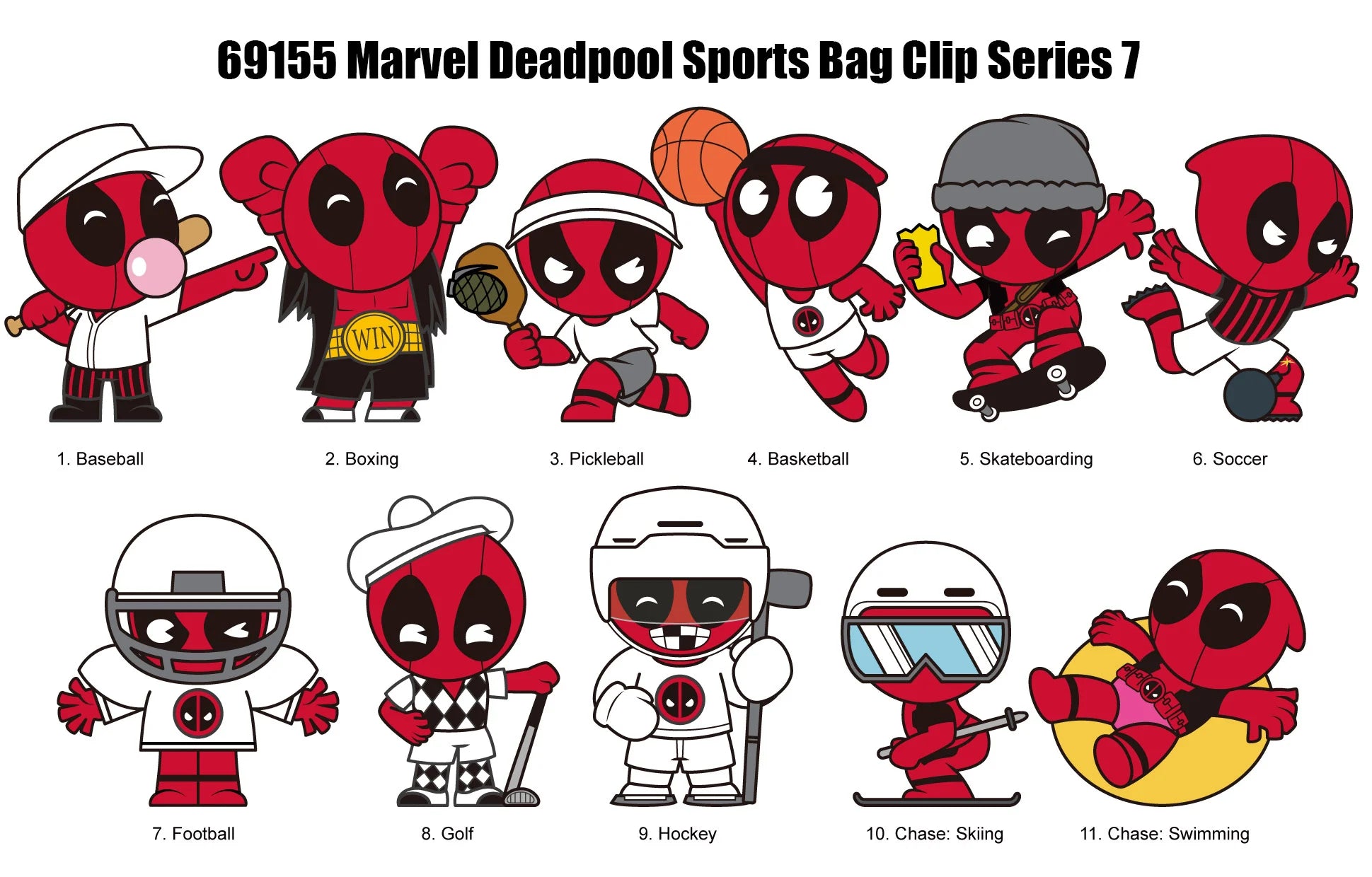 DEADPOOL - Series 7 - 3D Foam Bag Clip (Display 24 Pcs)