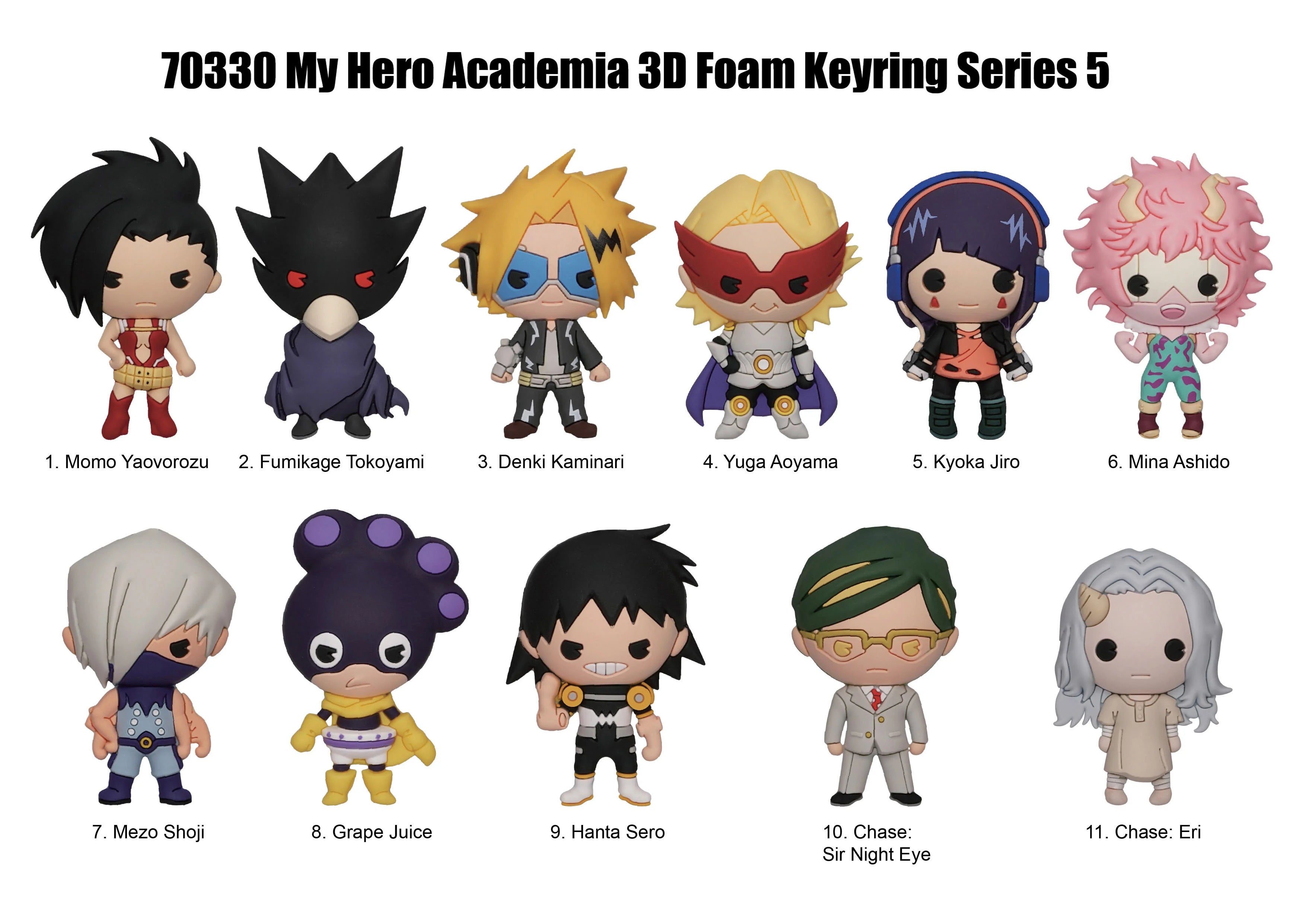 MY HERO ACADEMIA - Series 5 - 3D Foam Bag Clip (Display 24 Pcs)