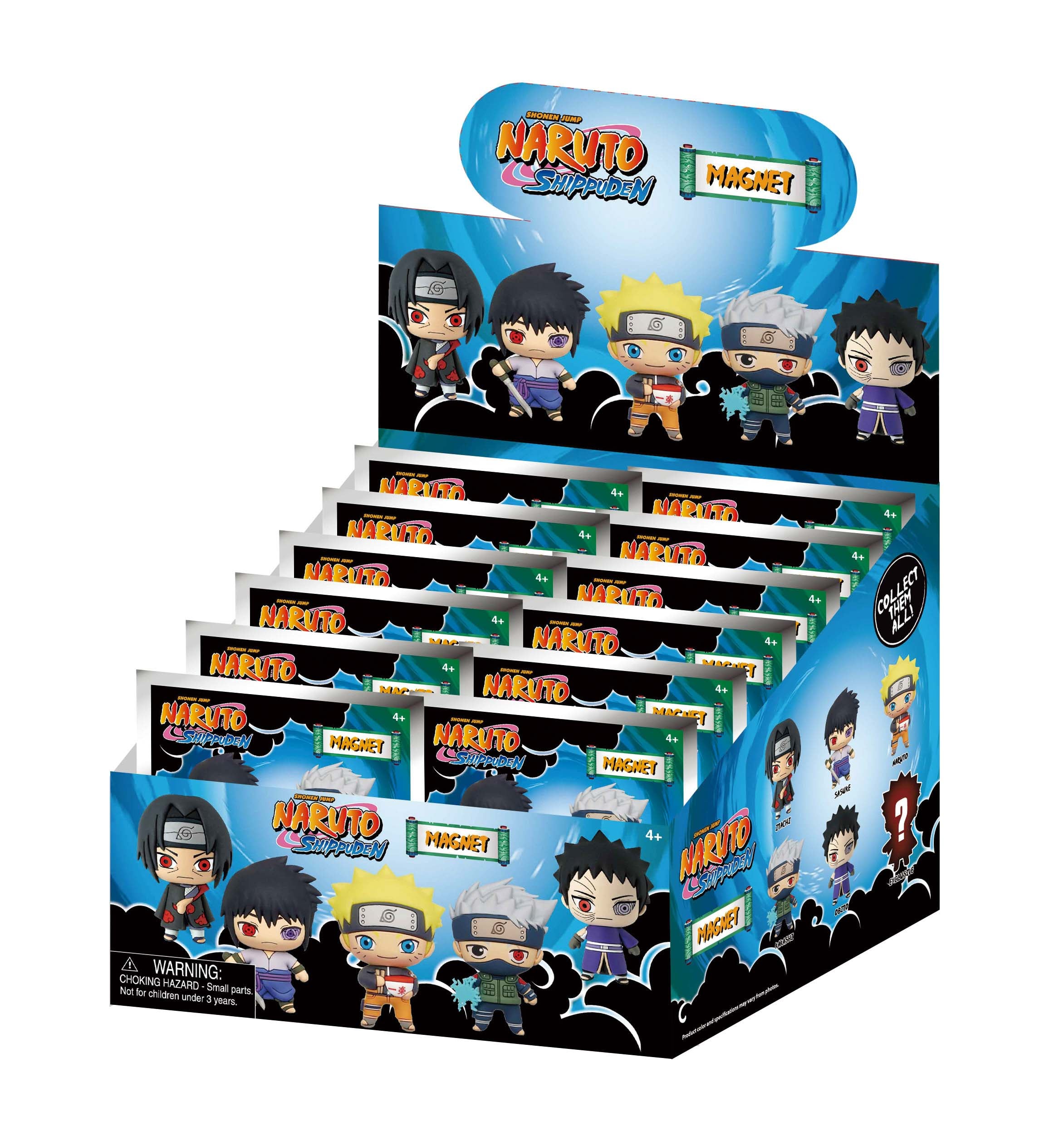 NARUTO - Series 1 - 3D Foam Magnets in blind bags (Display 12 Pcs)