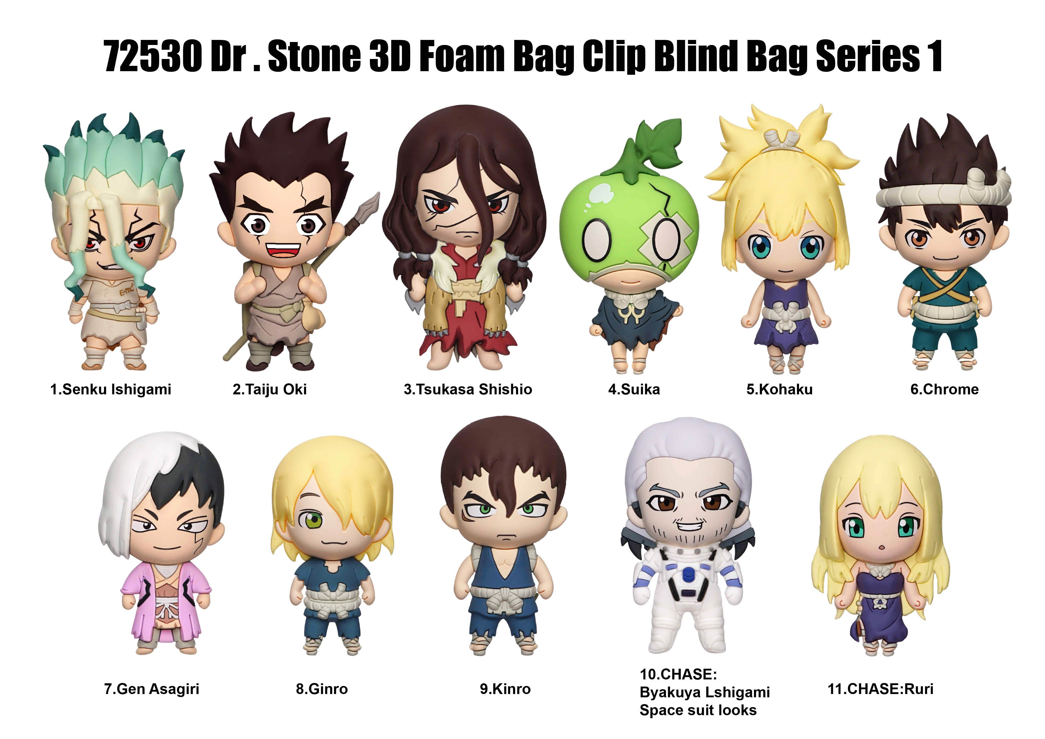 DR STONE - Series 1 - 3D Foam Bag Clip (Display 24 Pcs)