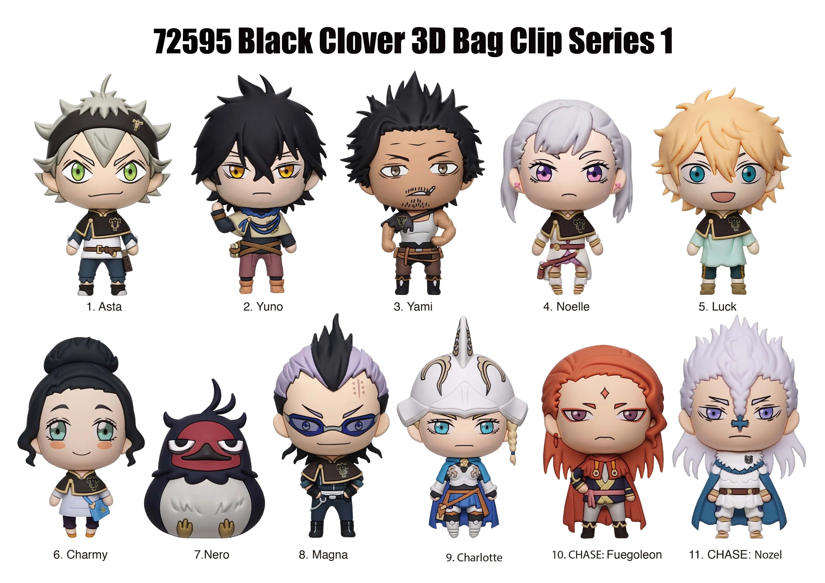 BLACK CLOVER - Series 1 - 3D Foam Bag Clip (Display 24 Pcs)