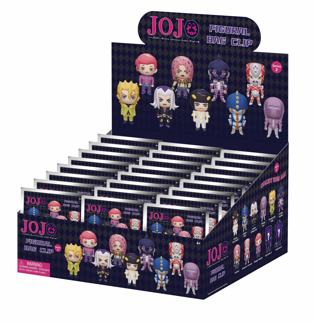 JOJO'S BIZARRE ADVENTURE -Series 2 - 3D Foam Bag Clip (Display 24 Pcs)