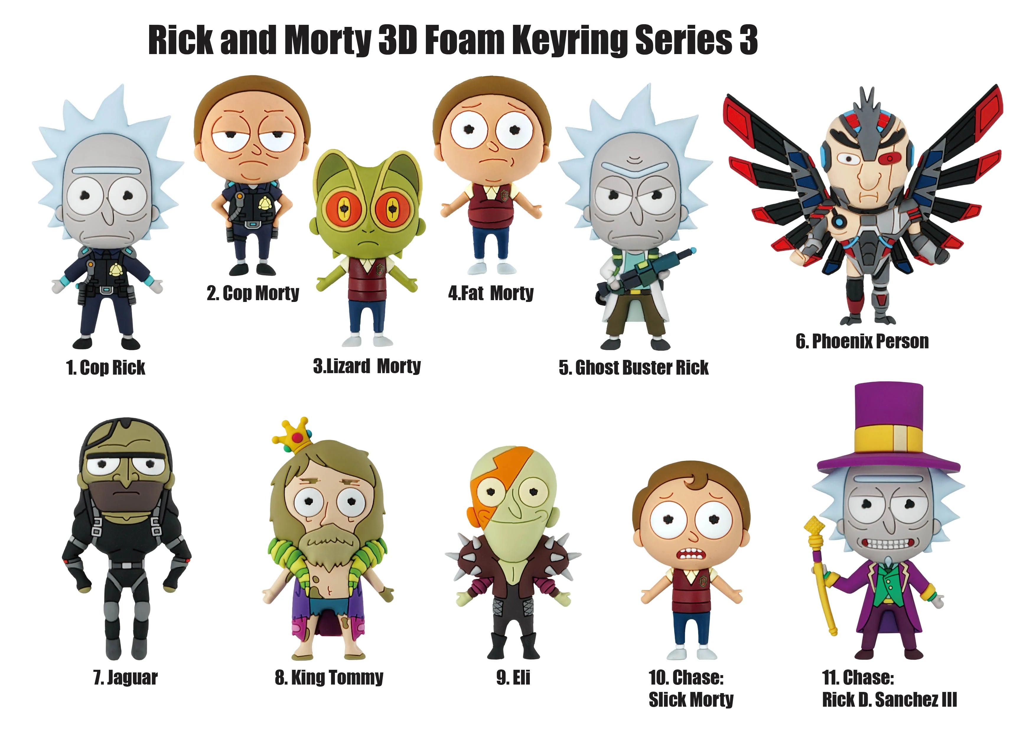 RICK & MORTY - Series 3 - 3D Foam Bag Clip (Display 24 Pcs)